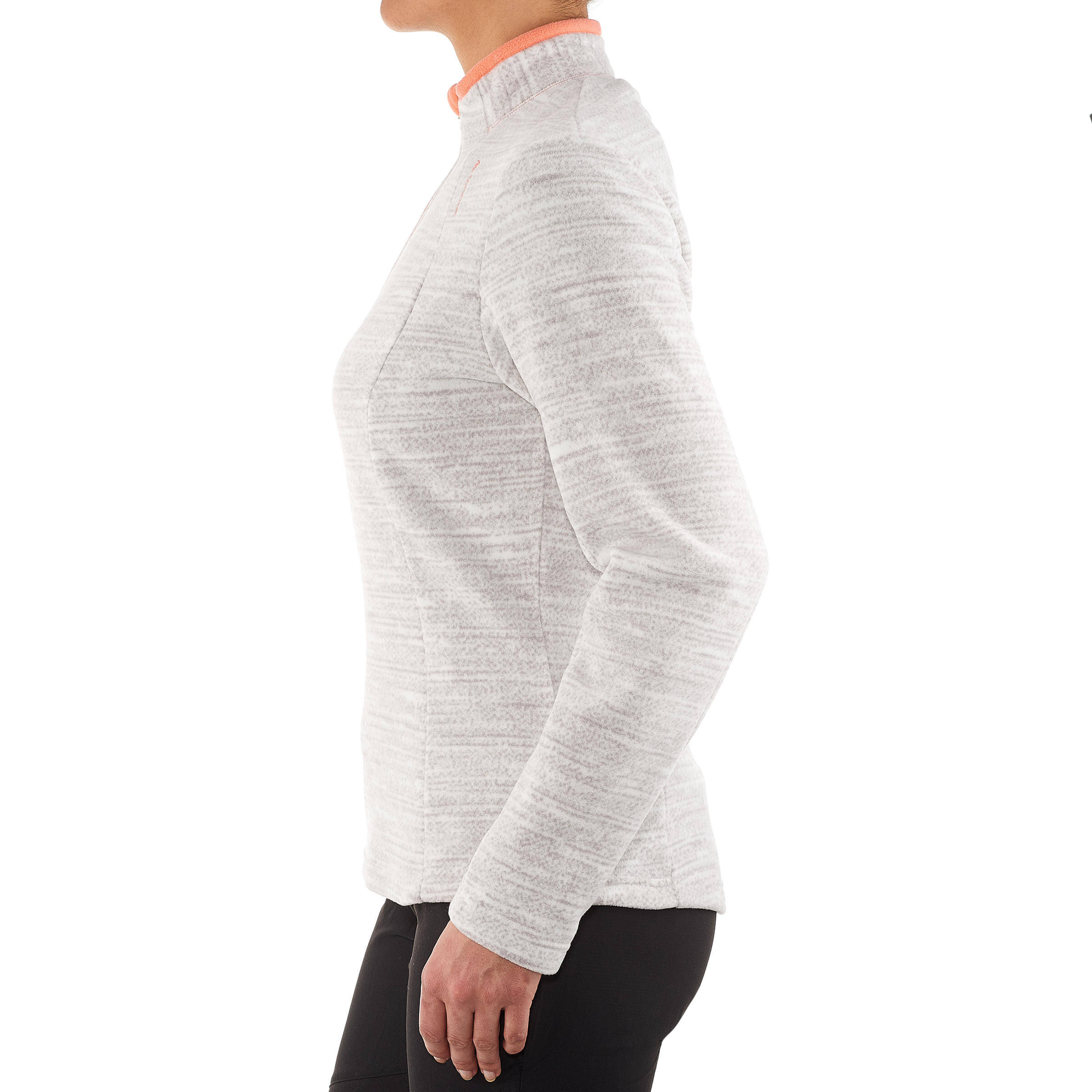 Women's Fleece Forclaz 50 - Mottled White Print -  5