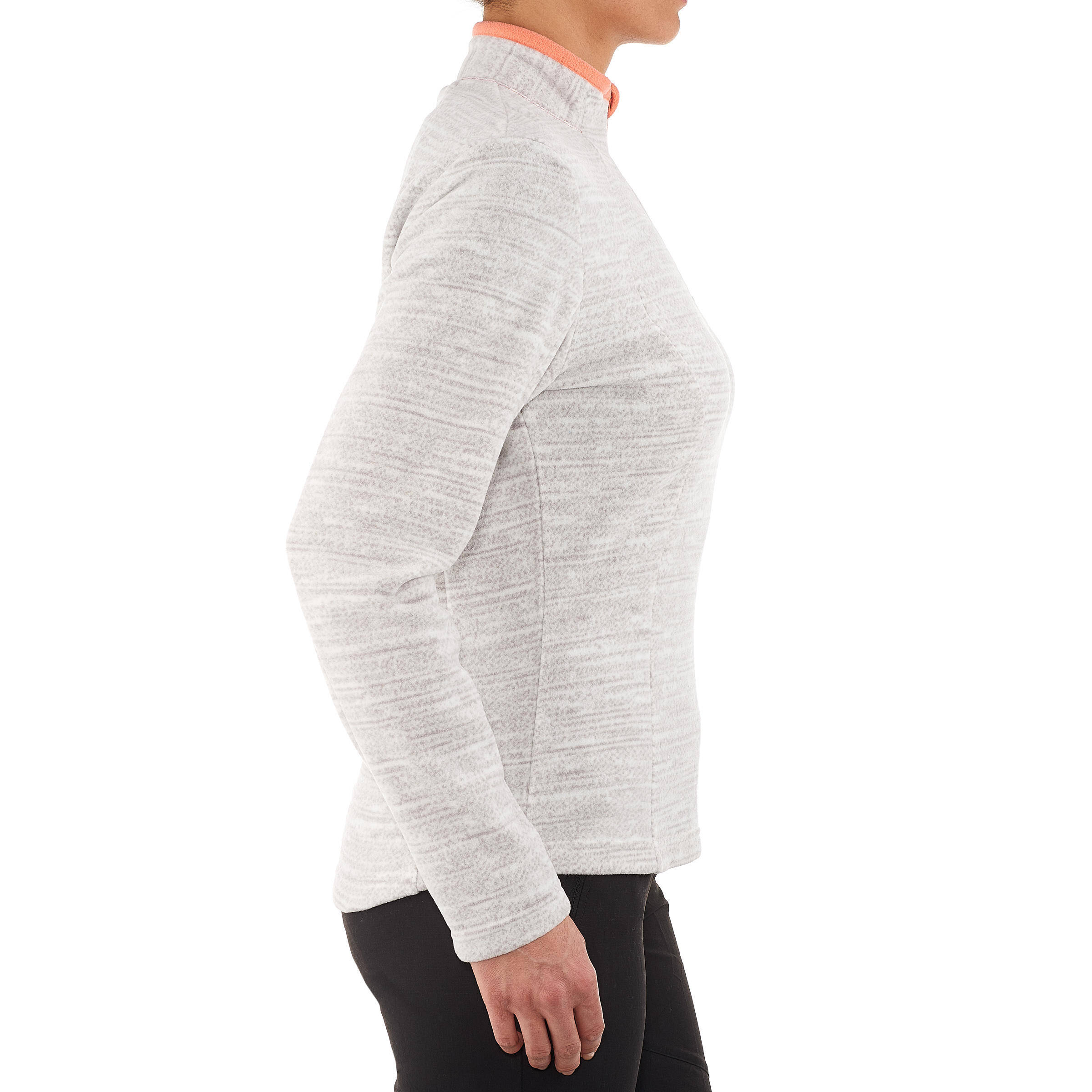 Women's Fleece Forclaz 50 - Mottled White Print -  3