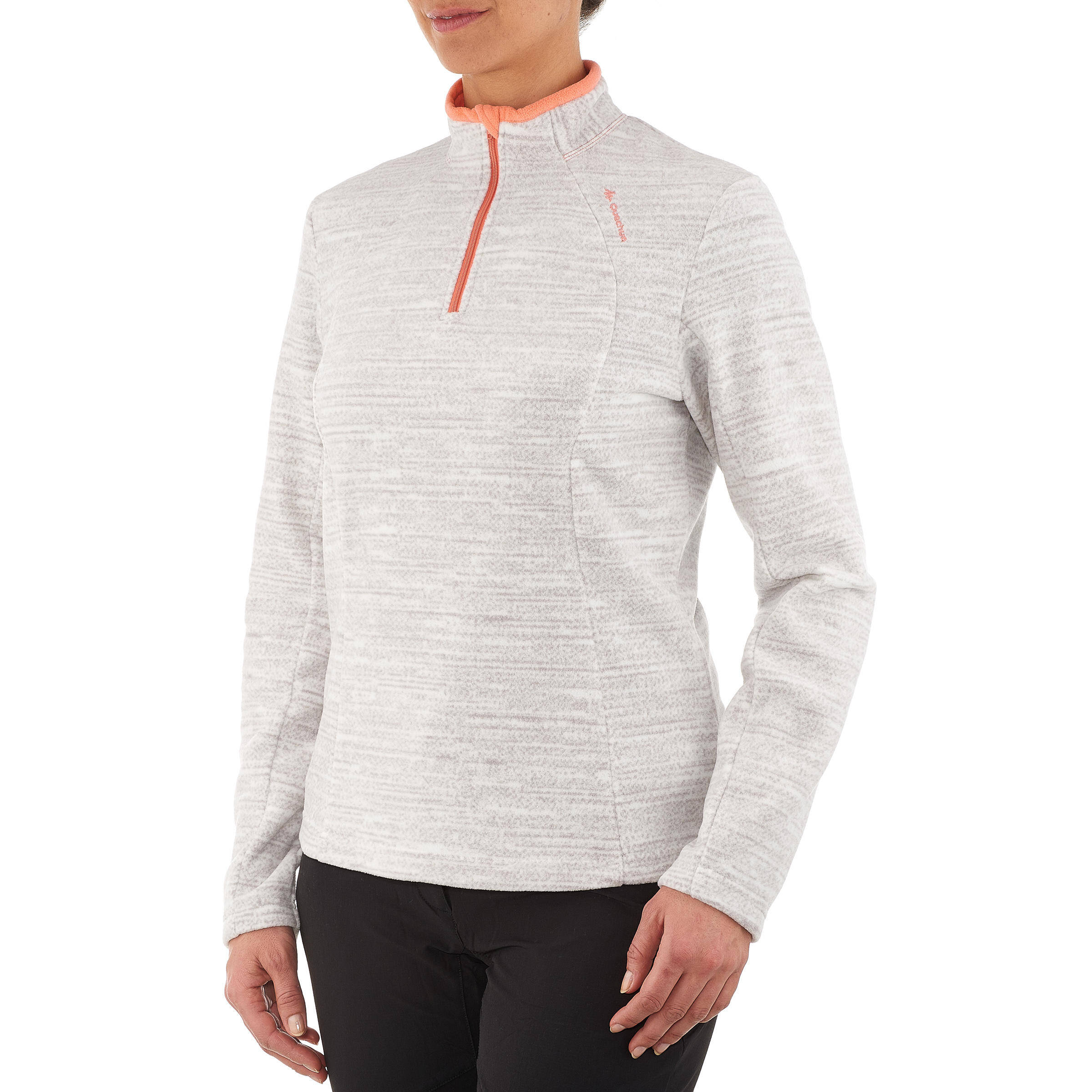 Women's Fleece Forclaz 50 - Mottled White Print -  2