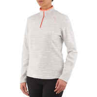 Women's Mountain Walking Fleece Forclaz 50 - Mottled White Print