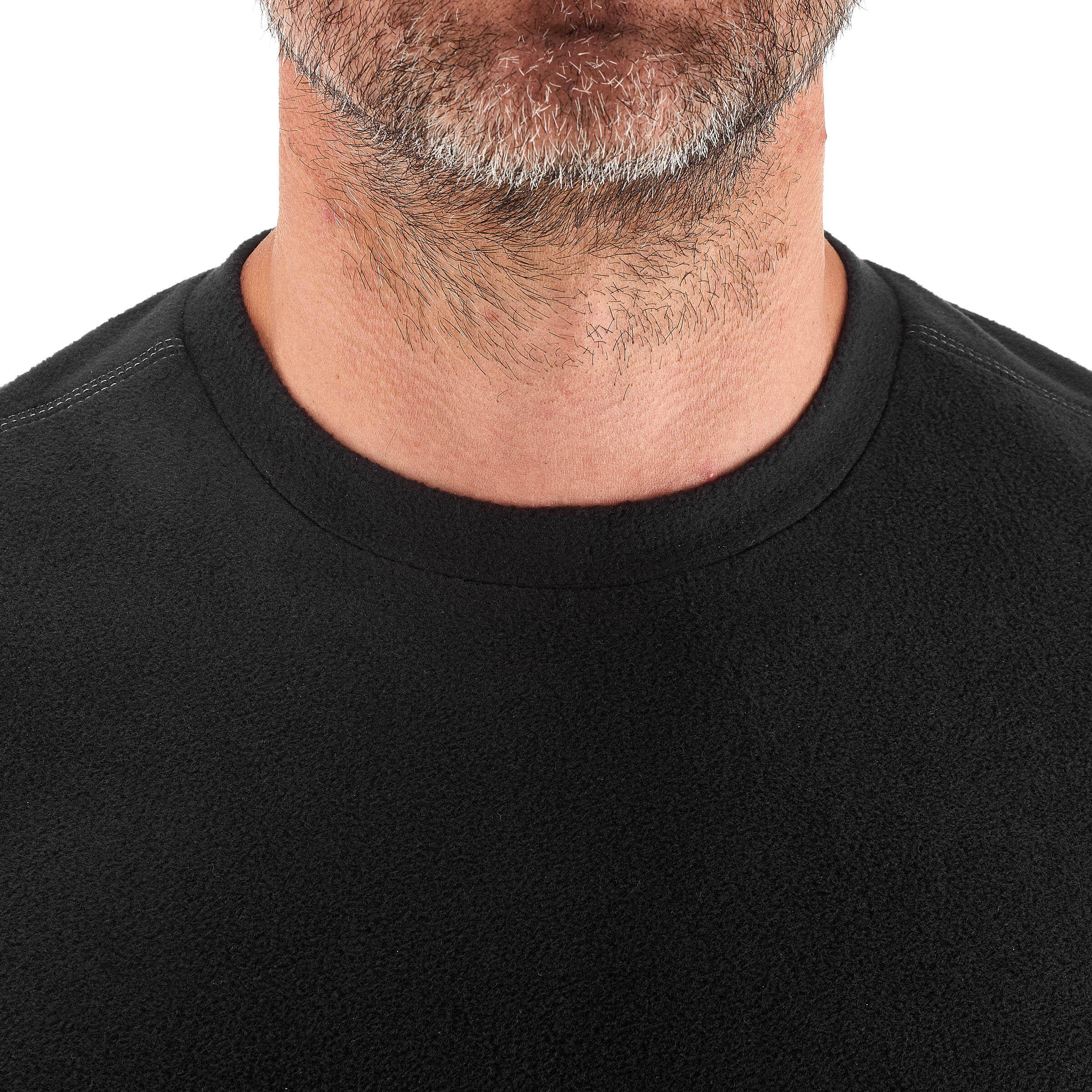 Men Sweater Round Neck Fleece for Hiking MH20 Black -  5