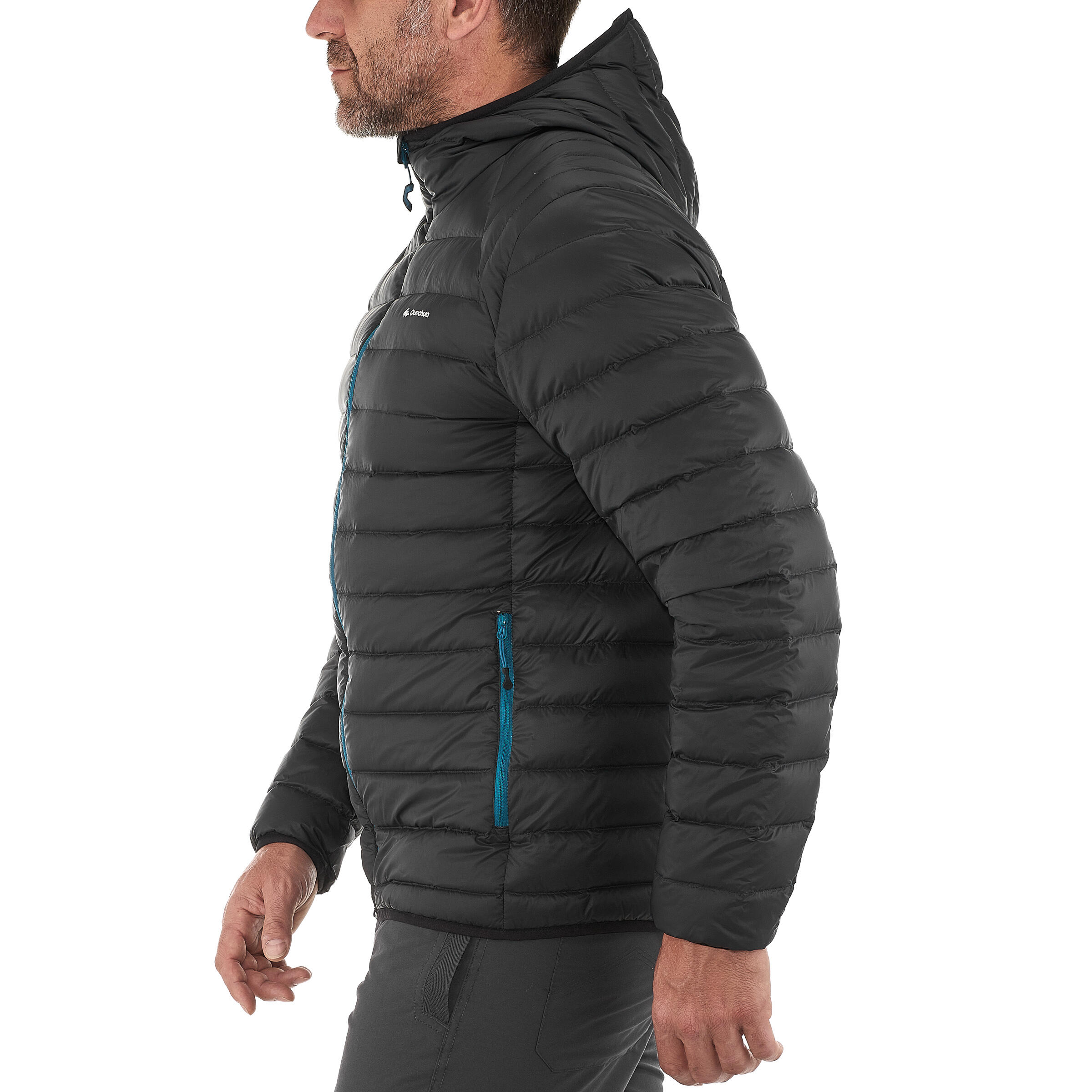 Full Down Men's Hiking Padded Jacket - Black 17/19