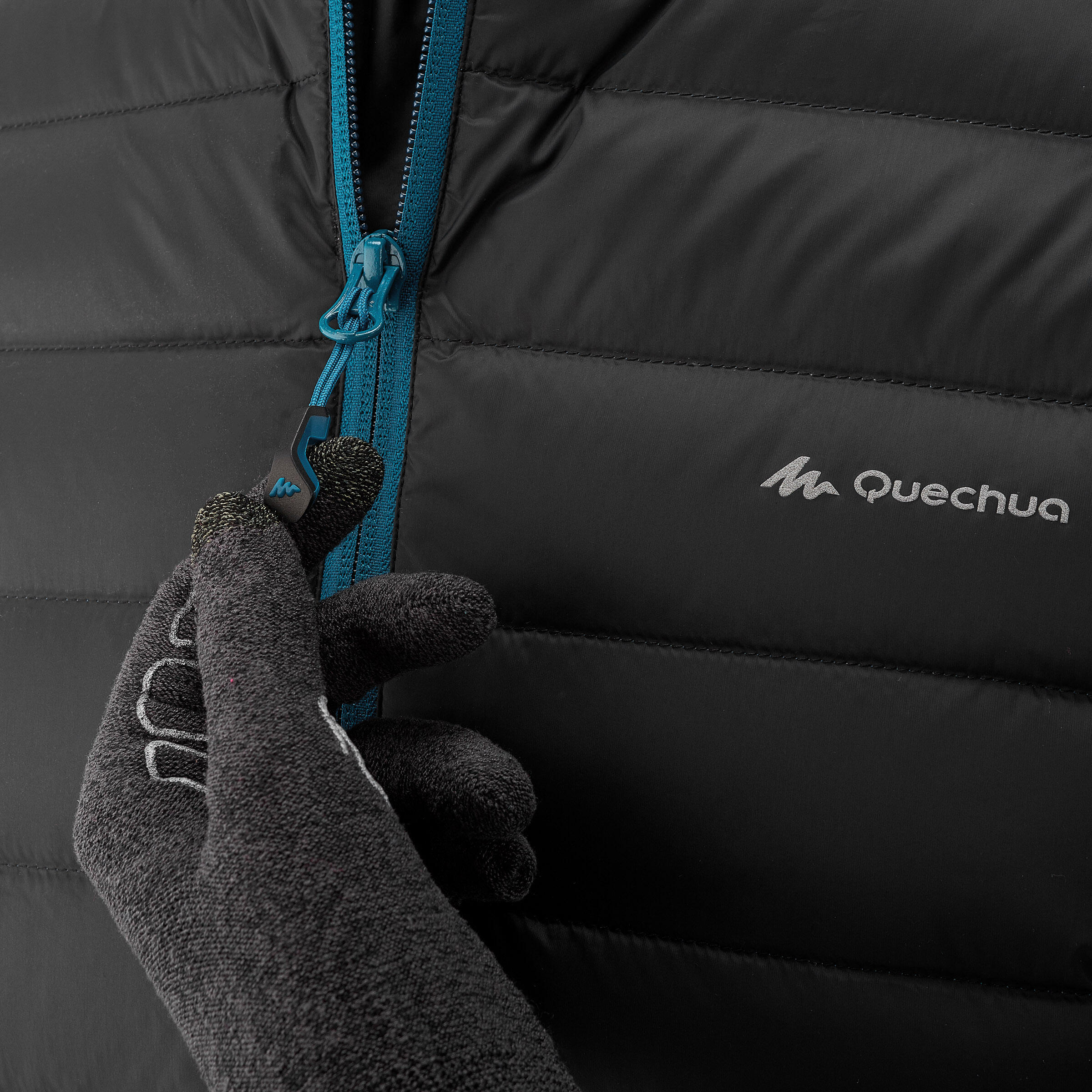 Full Down Men's Hiking Padded Jacket - Black