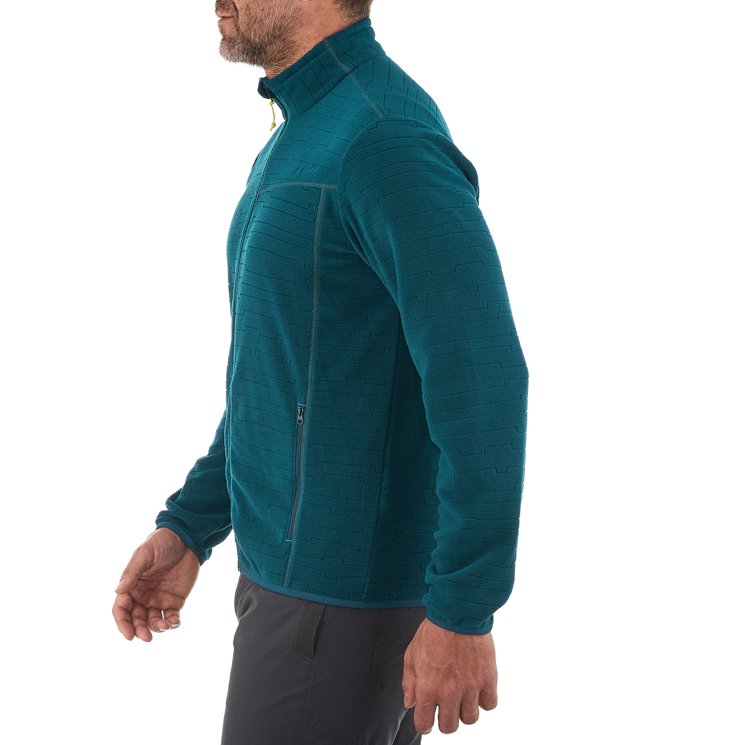 Forclaz 200 Men's Mountain Hiking Fleece Jacket - Emboss Blue 11/14