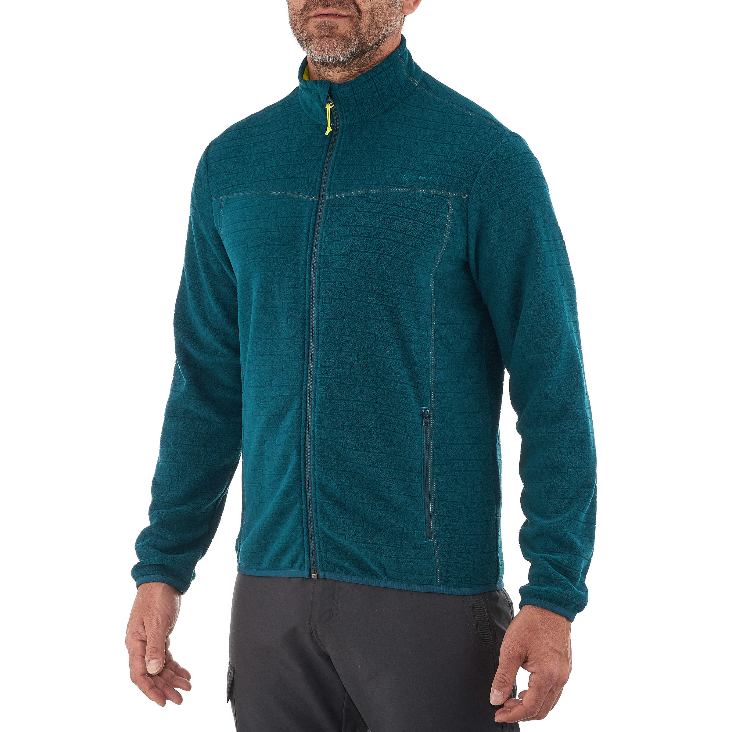 Forclaz 200 Men's Mountain Hiking Fleece Jacket - Emboss Blue 10/14