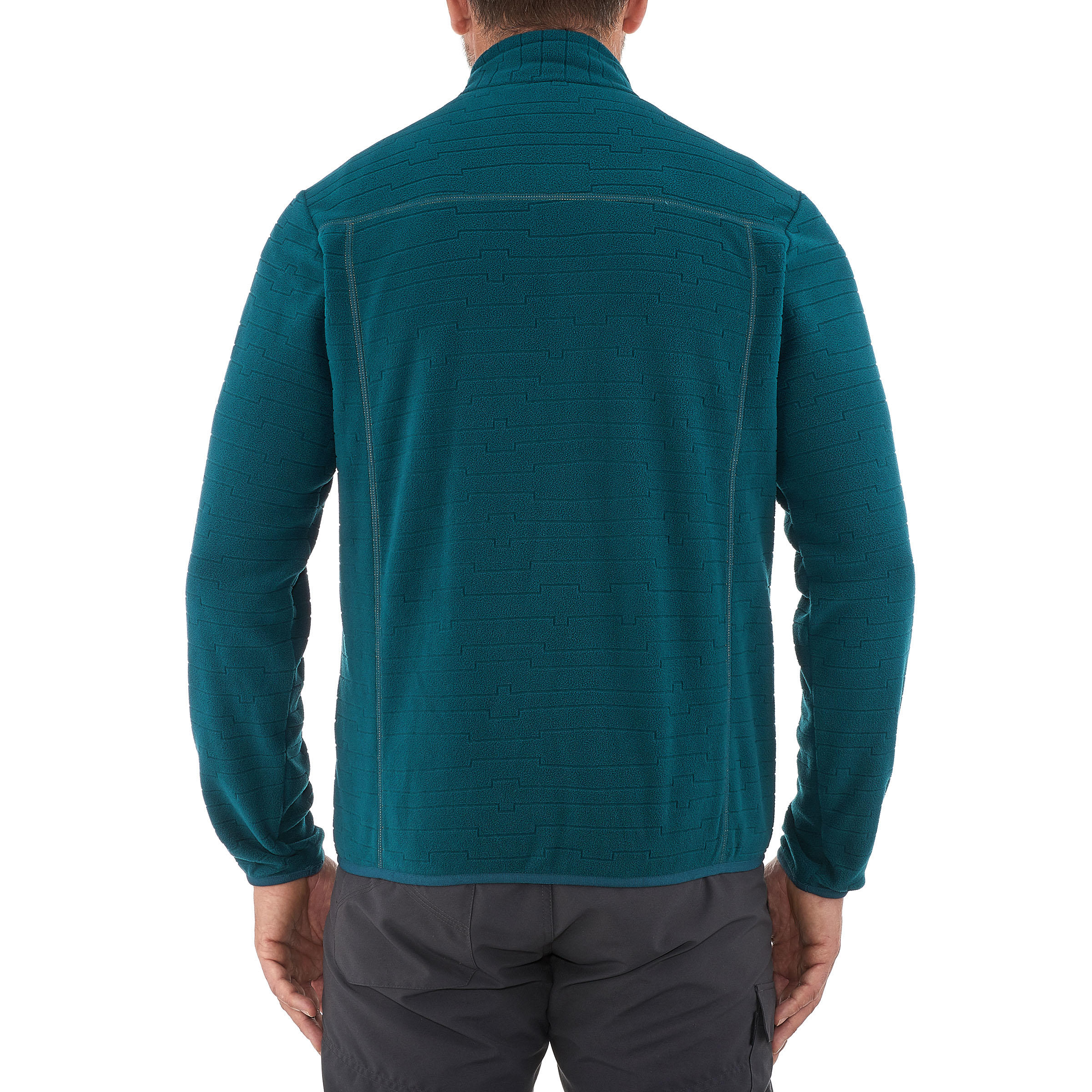 Forclaz 200 Men's Mountain Hiking Fleece Jacket - Emboss Blue 13/14