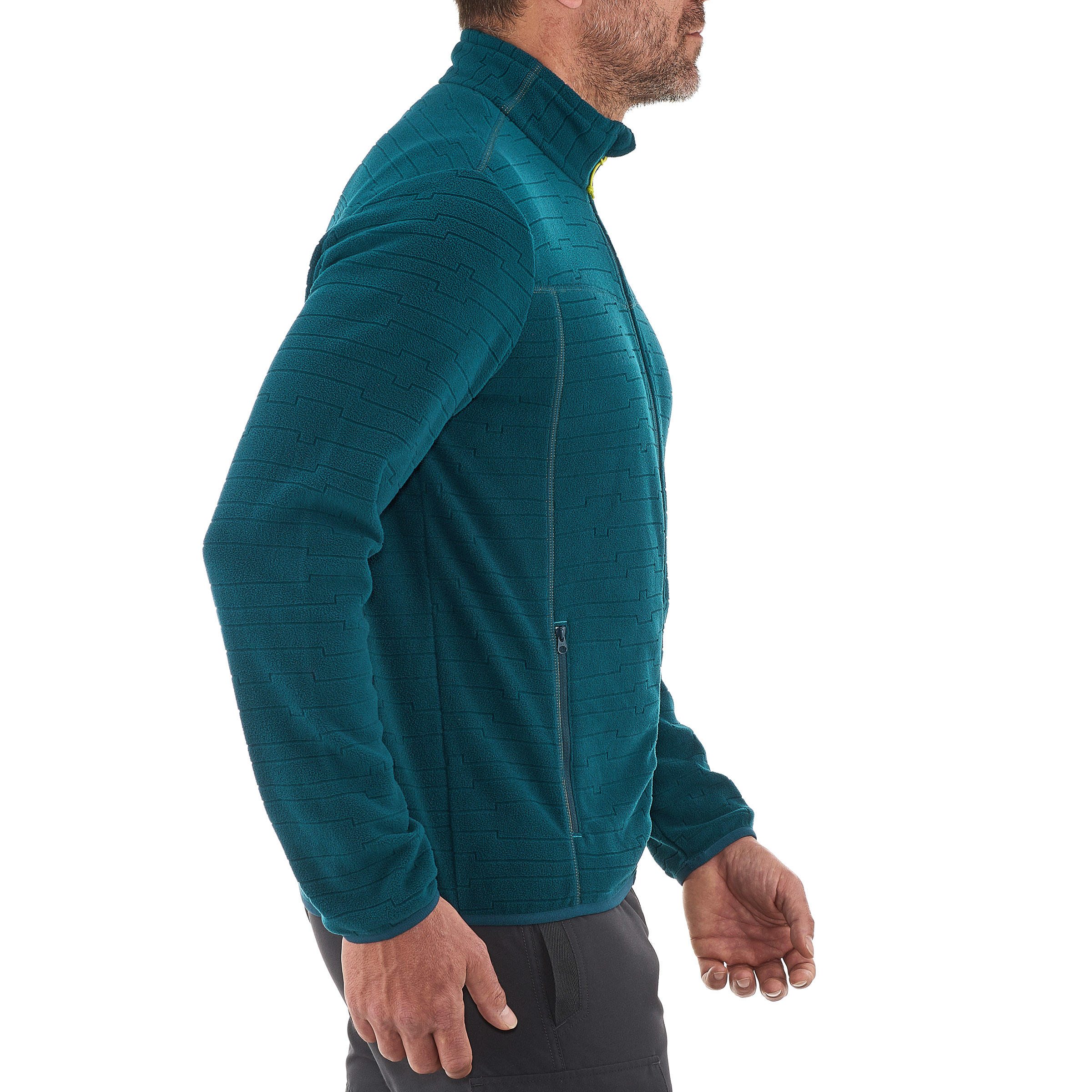 Forclaz 200 Men's Mountain Hiking Fleece Jacket - Emboss Blue 12/14