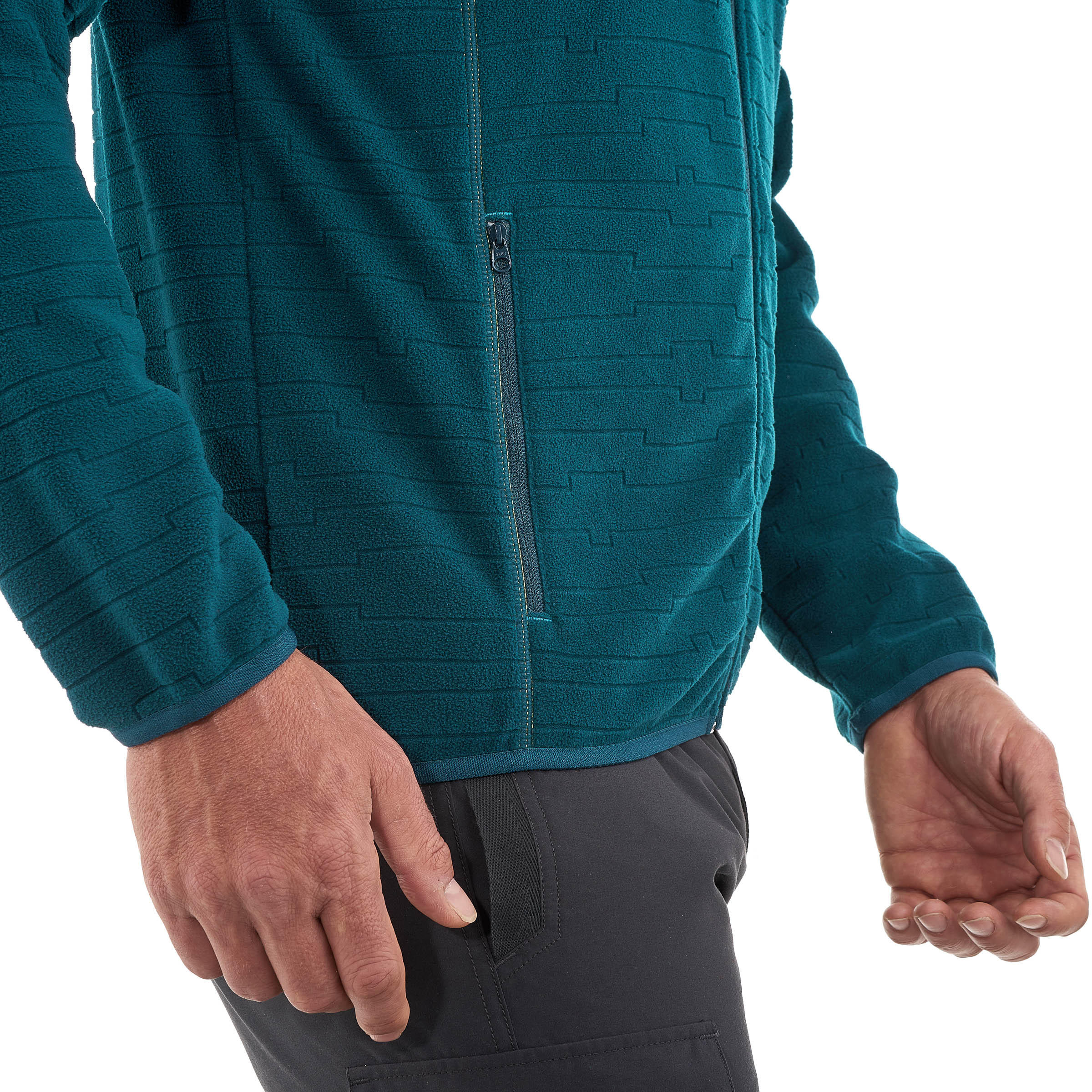 Forclaz 200 Men's Mountain Hiking Fleece Jacket - Emboss Blue 9/14