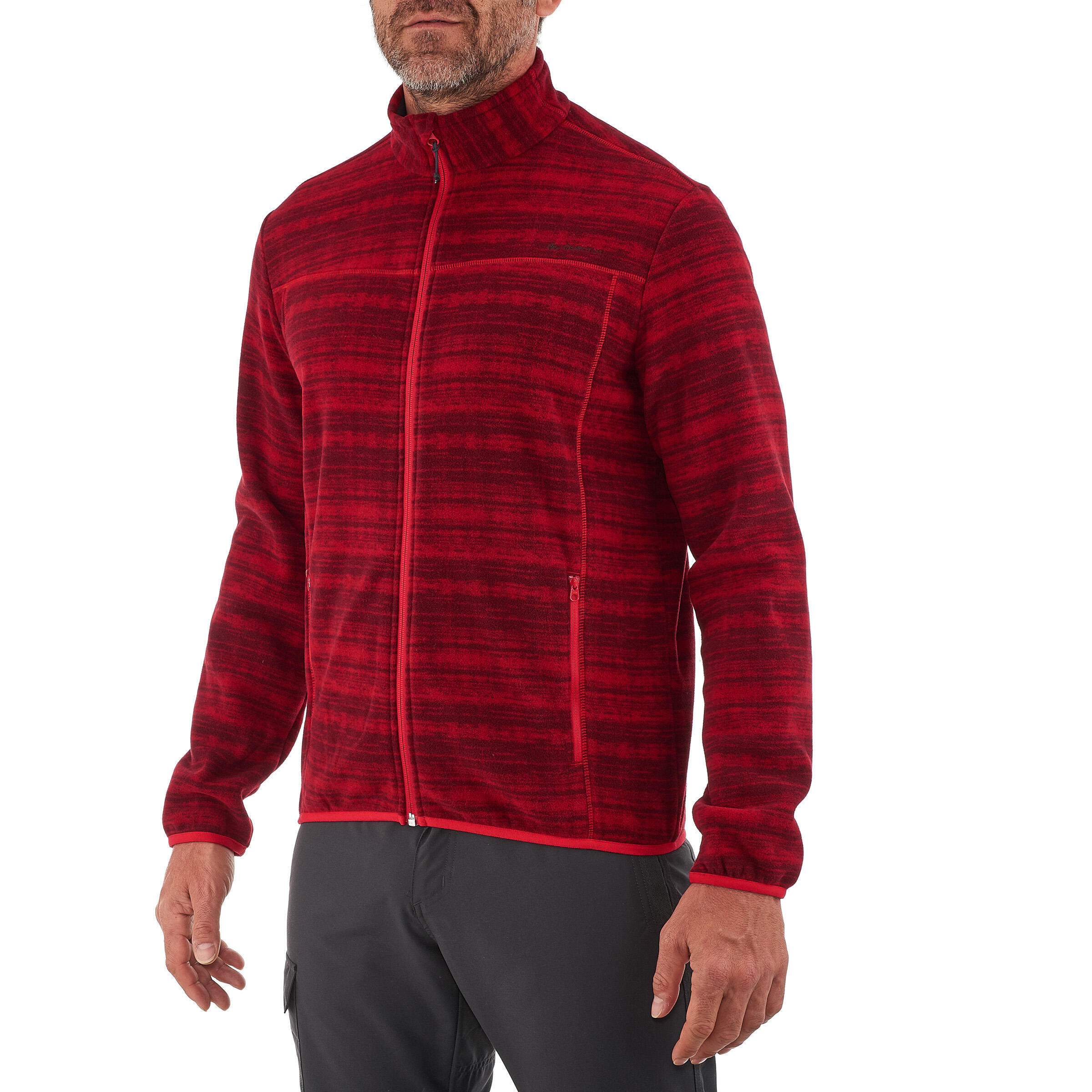 Forclaz 200 Men's Hiking Fleece - Mottled Red 8/12