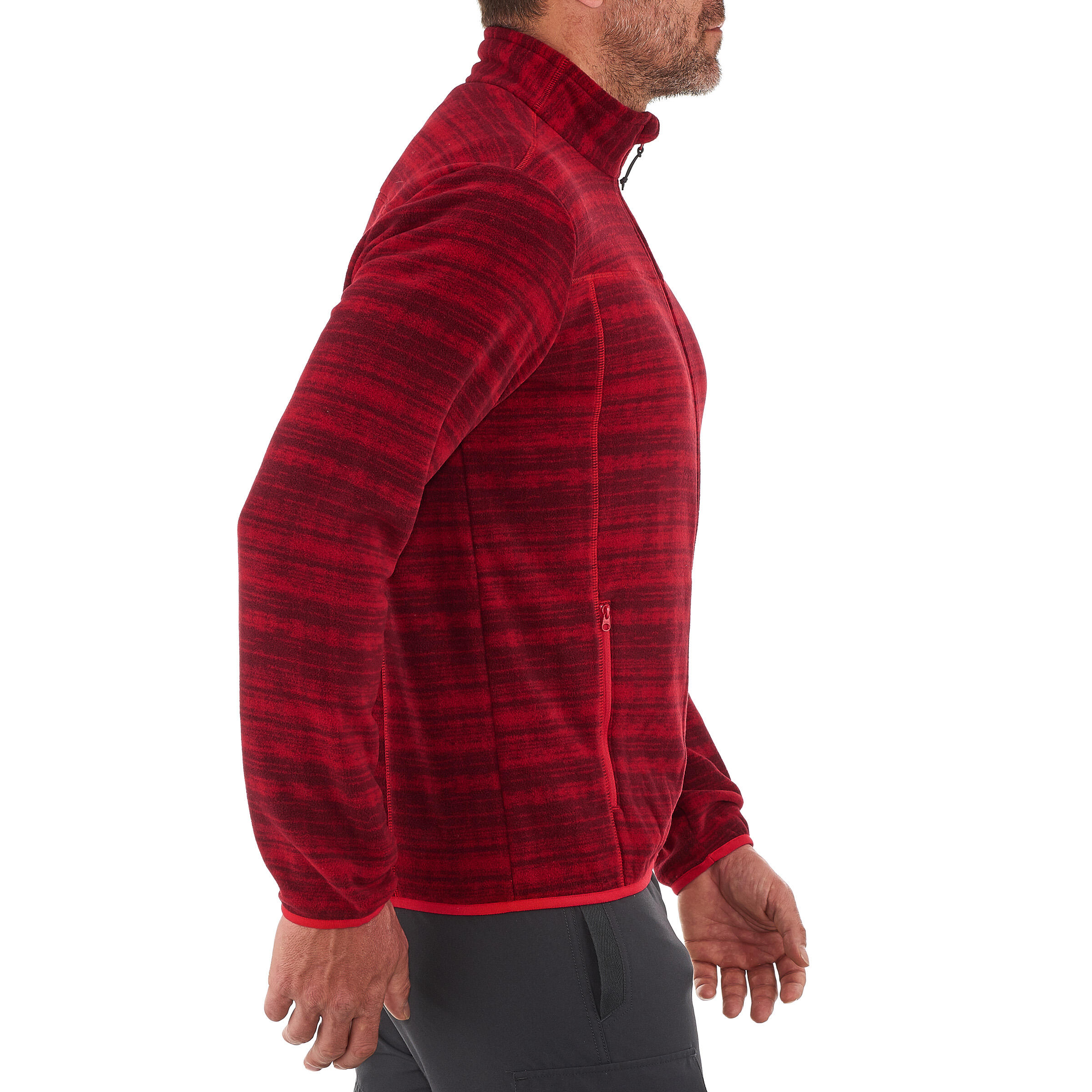 Forclaz 200 Men's Hiking Fleece - Mottled Red 10/12