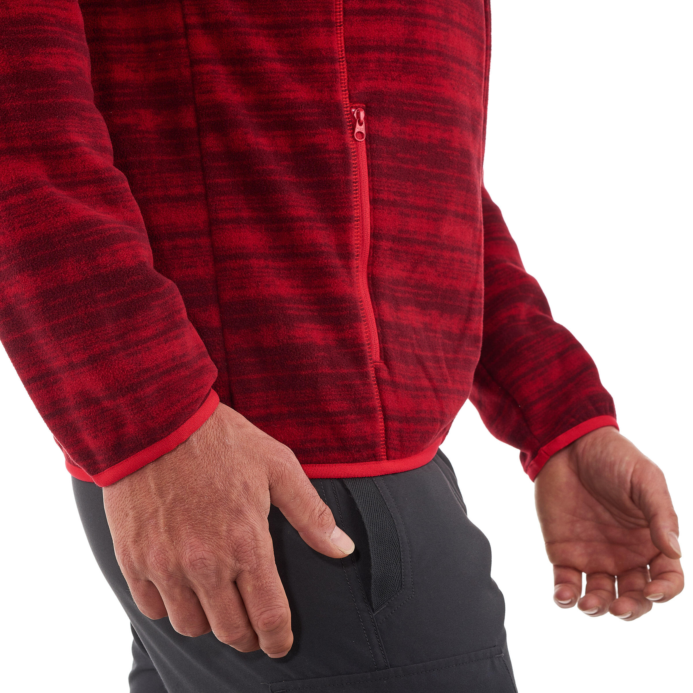 Forclaz 200 Men's Hiking Fleece - Mottled Red 7/12