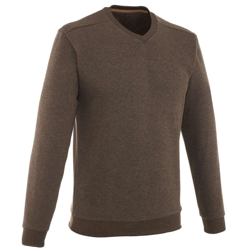 MEN NATURE HIKING JUMPERS/HOODIES Hiking - Men's Pullover NH150 - Brown QUECHUA - Hiking Clothes