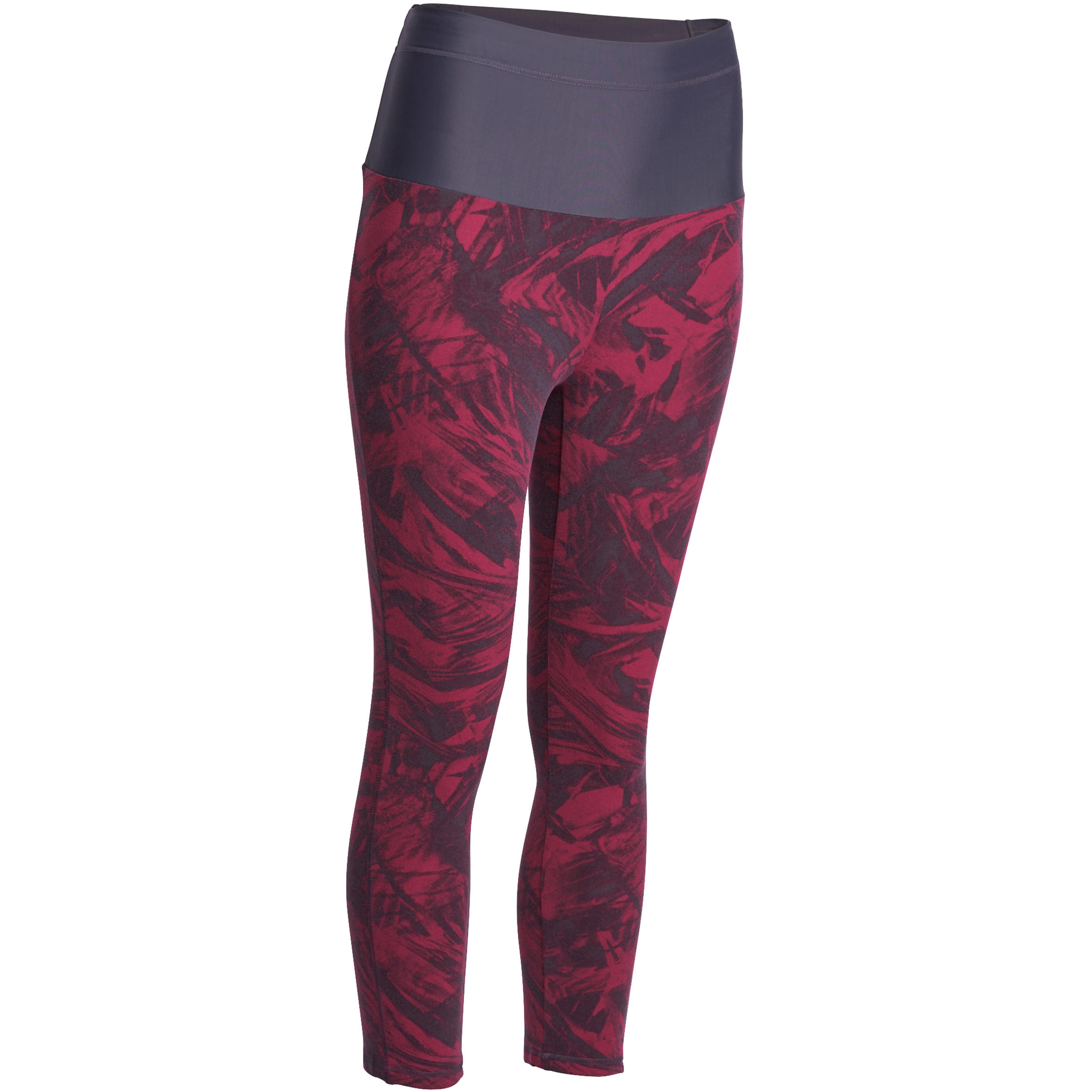 DOMYOS Shape+ Women's Fitness 7/8 Leggings - Red Print