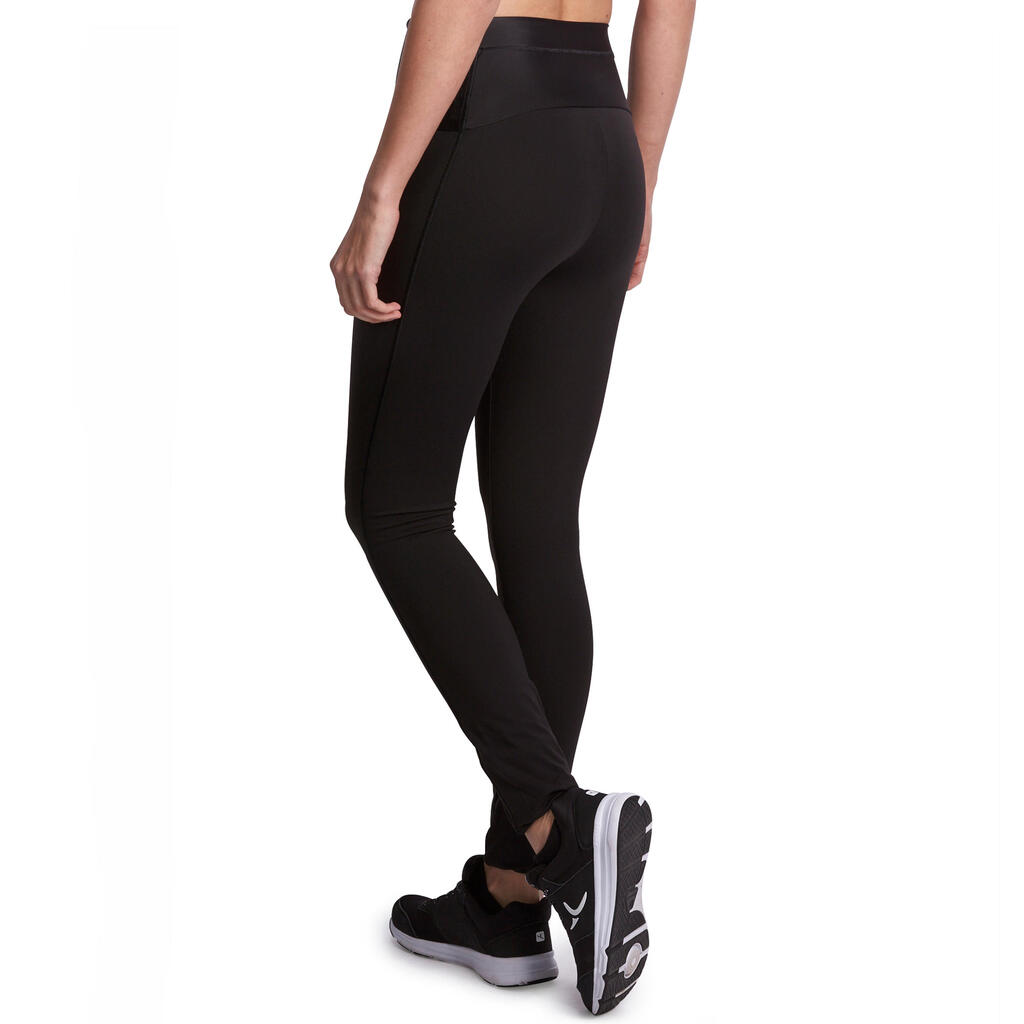 Leggings Fitness Shape Flacher-Bauch-Effekt Damen schwarz