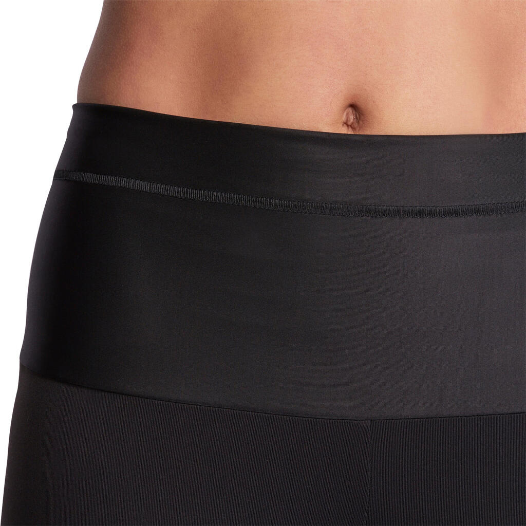 Leggings Fitness Shape Flacher-Bauch-Effekt Damen schwarz
