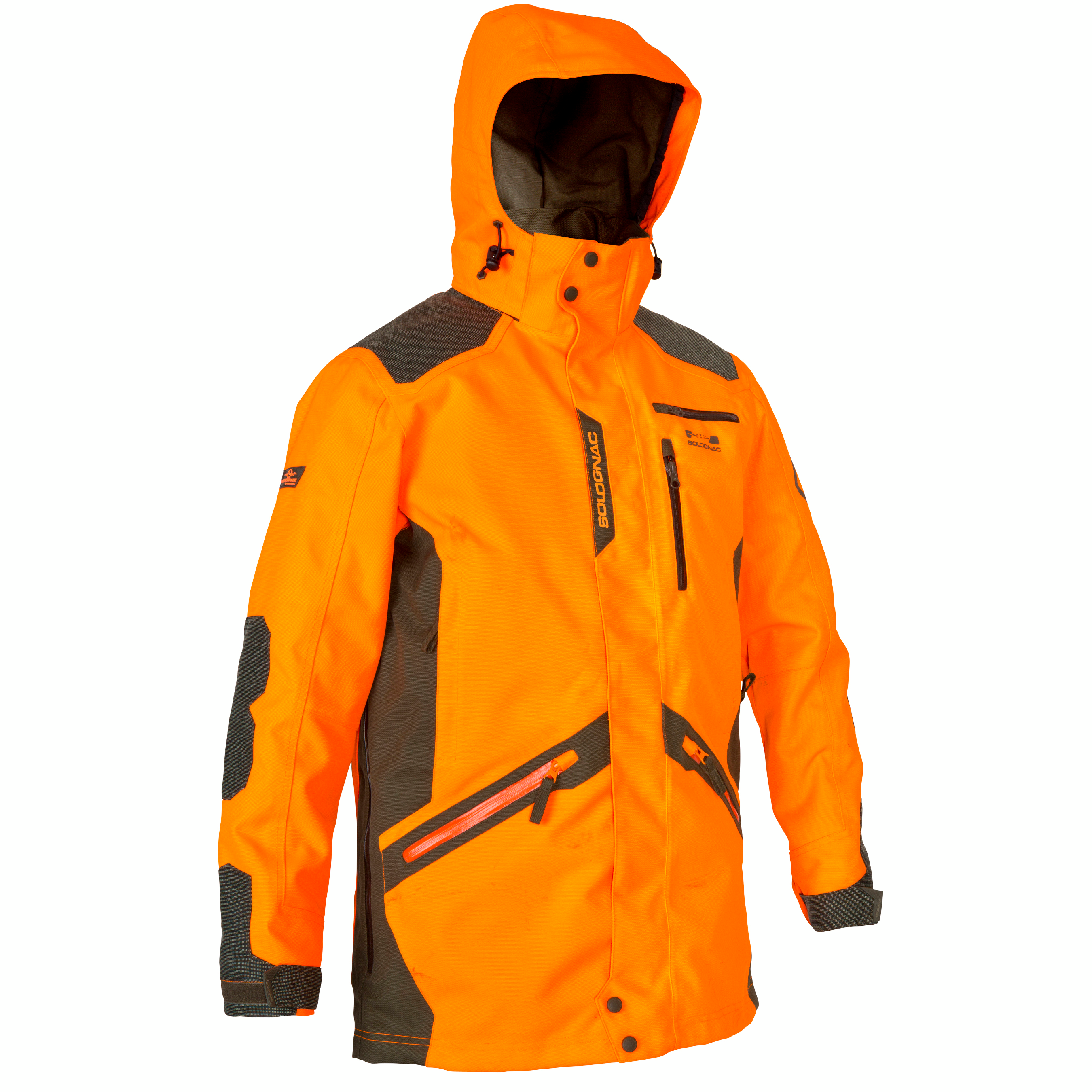 Veste chasse resistante impermeable orange fluo supertrack 900 - Chasse - Solognac- Clubs - Entreprises - Collectivités - Associations
