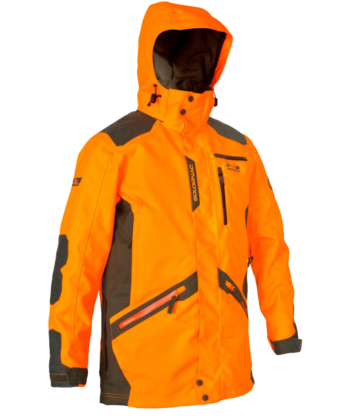 Jagdjacke Neon, sehr strapazierfähig für intensives Jagen.