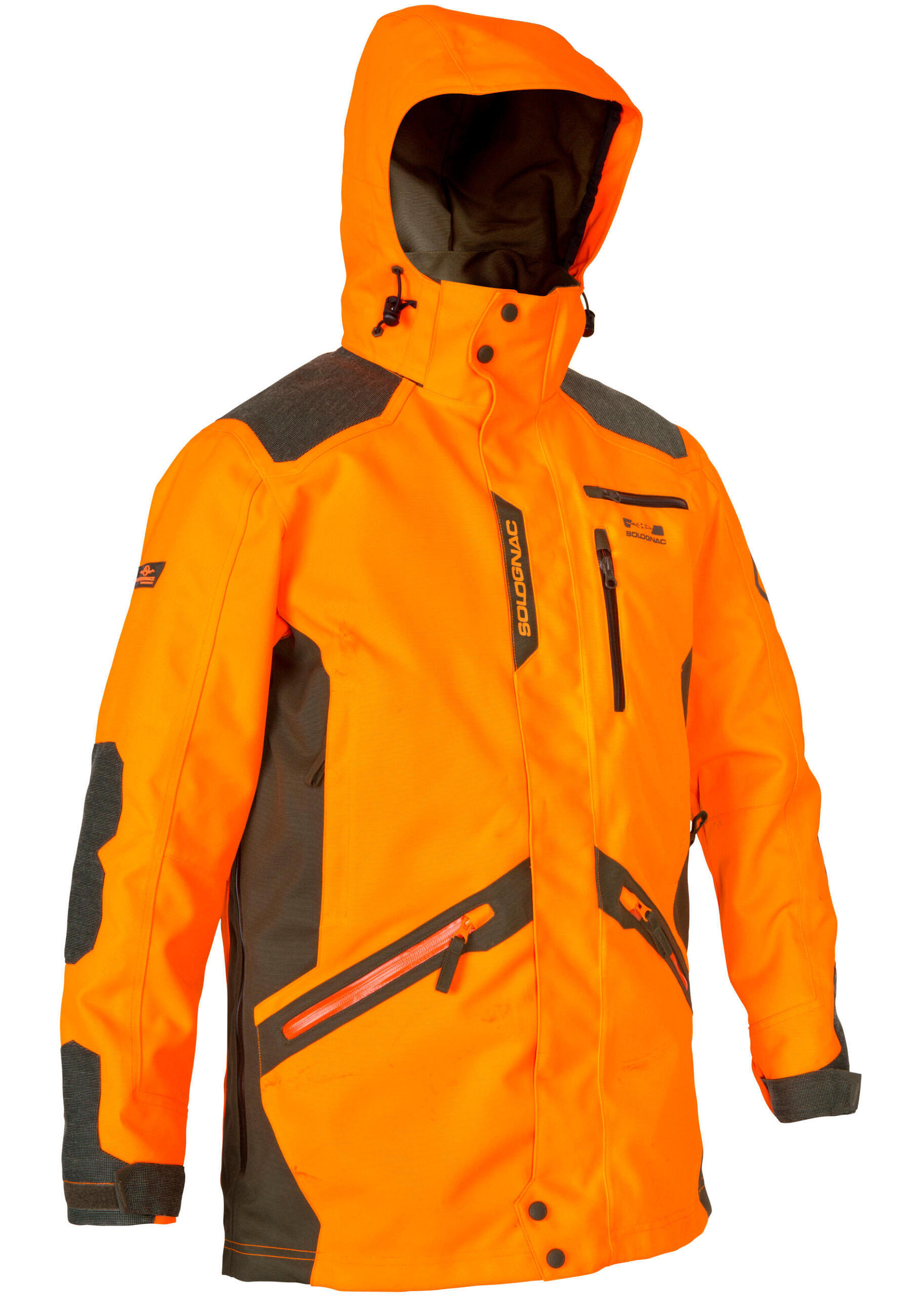 Veste de chasse fluo très résistante pour le traqueur intensif.