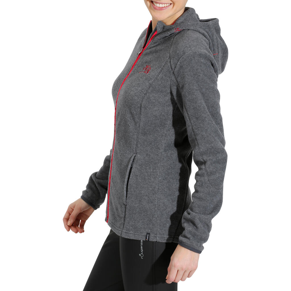 Fleecejacke Reiten mit Kapuze 2-in-1 Damen petrol