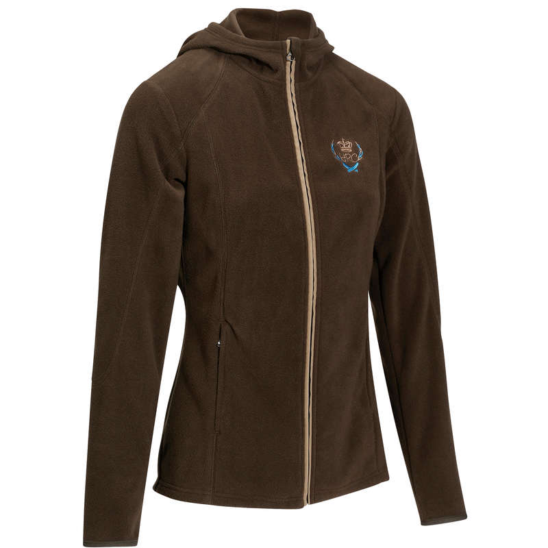 FOUGANZA Women's Horse Riding Fleece Hood Brown Decathlon