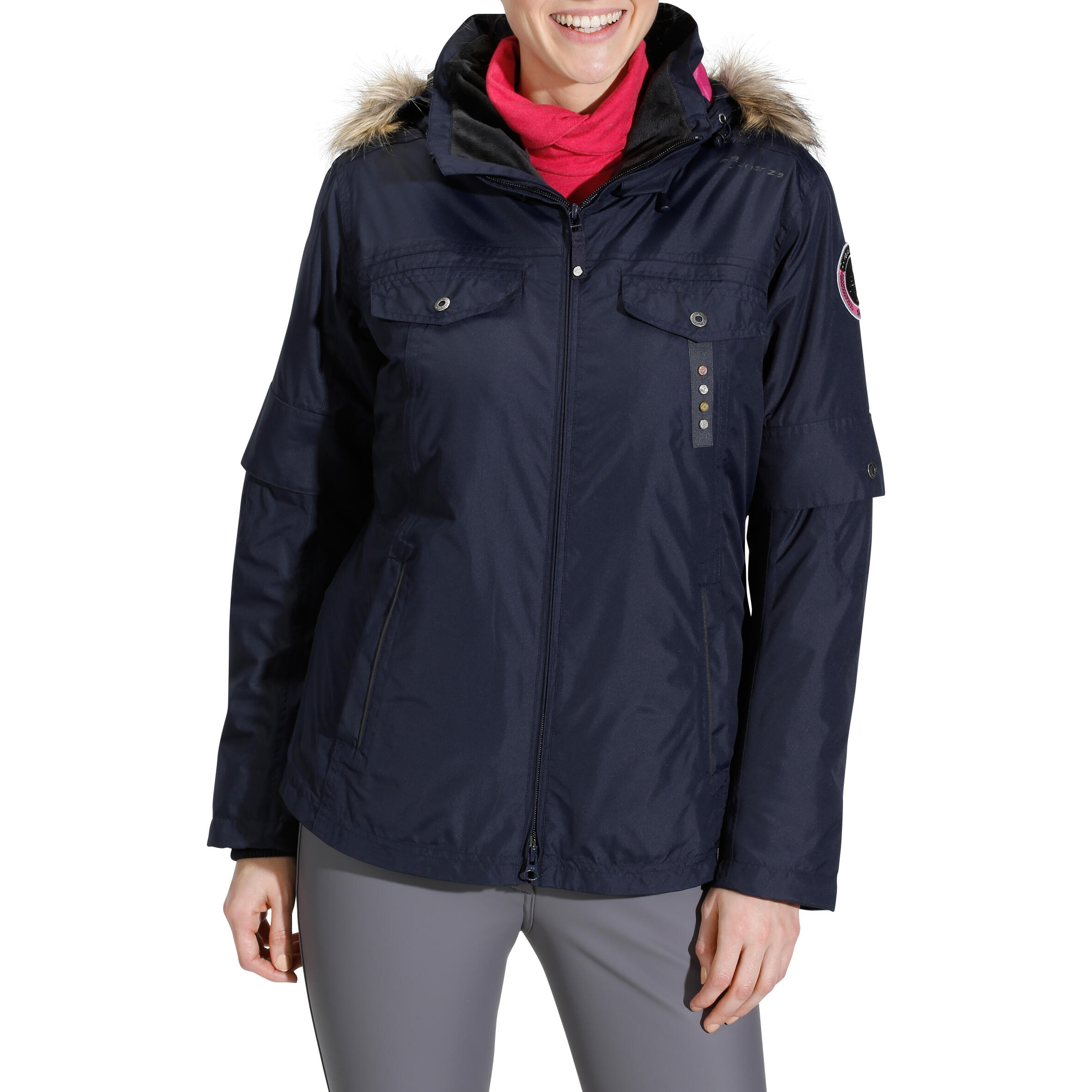 Tosca 1 Women's Horse Riding Warm Waterproof Jacket - Navy Blue 2/23