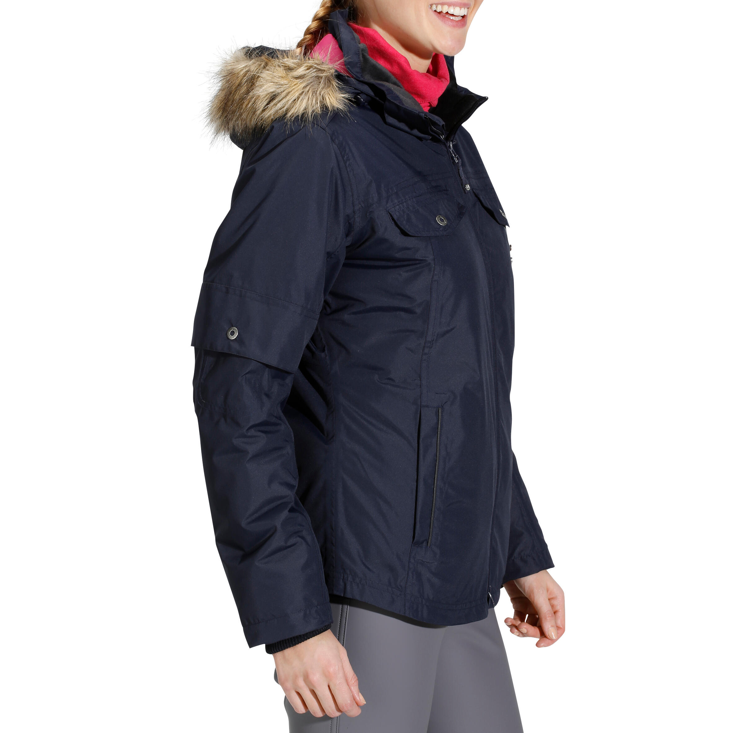 Tosca 1 Women's Horse Riding Warm Waterproof Jacket - Navy Blue 3/23
