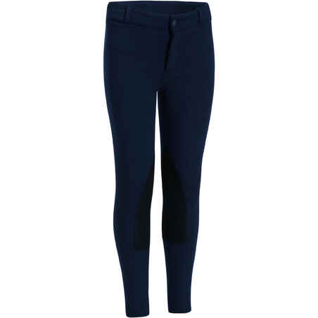 Kids' Horse Riding Warm Jodhpurs 100 - Navy