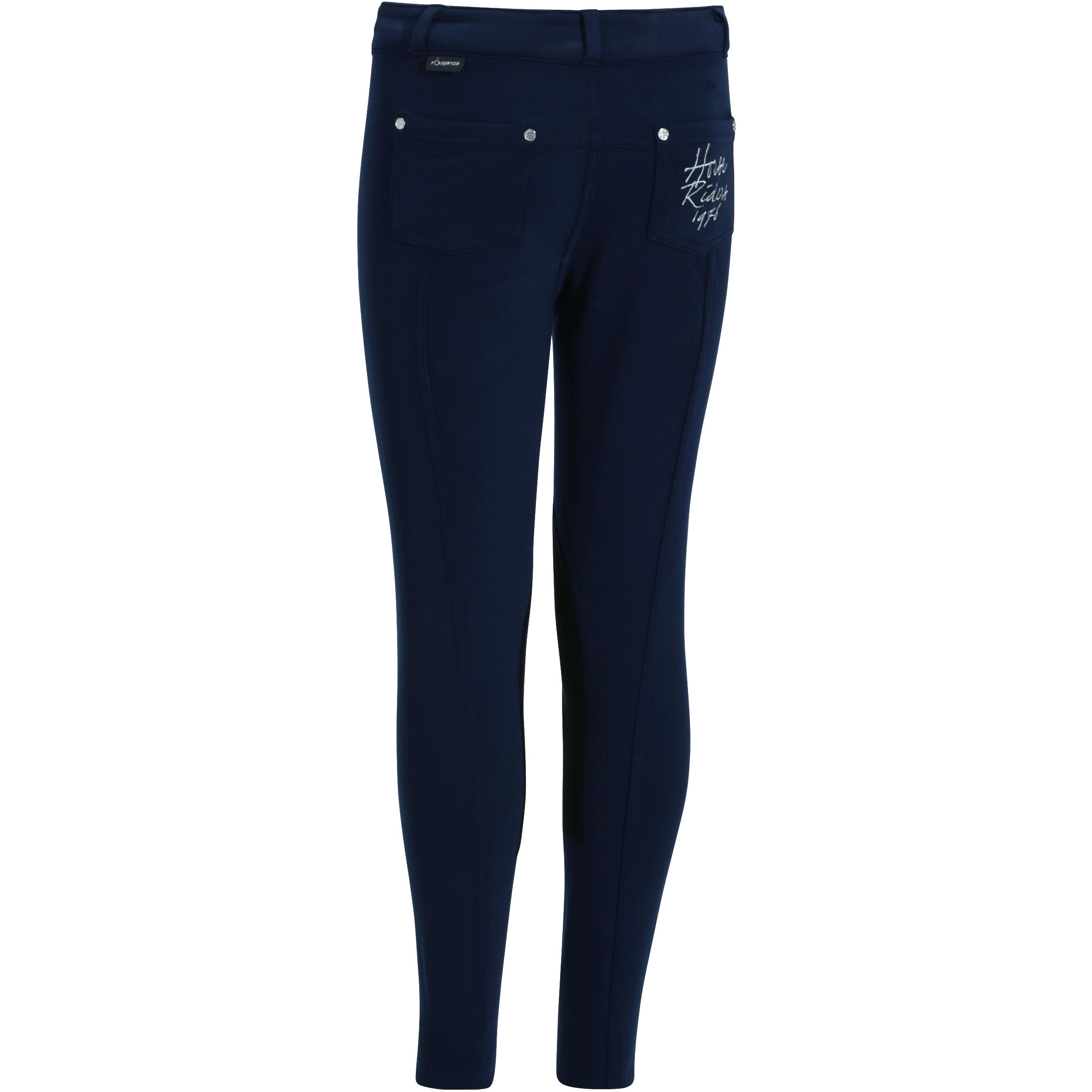 Kids' Horse Riding Warm Jodhpurs 100 - Navy - Asphalt blue