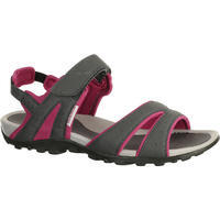 Sivo-roze ženske sandale za pešačenje NH100
