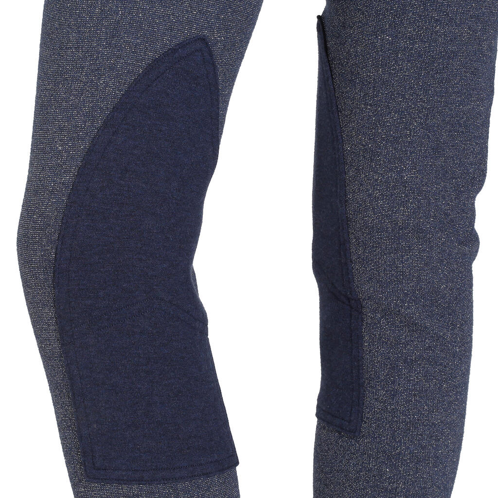 Accessy Glitter Girls' Horse Riding Jodhpurs - Navy Blue