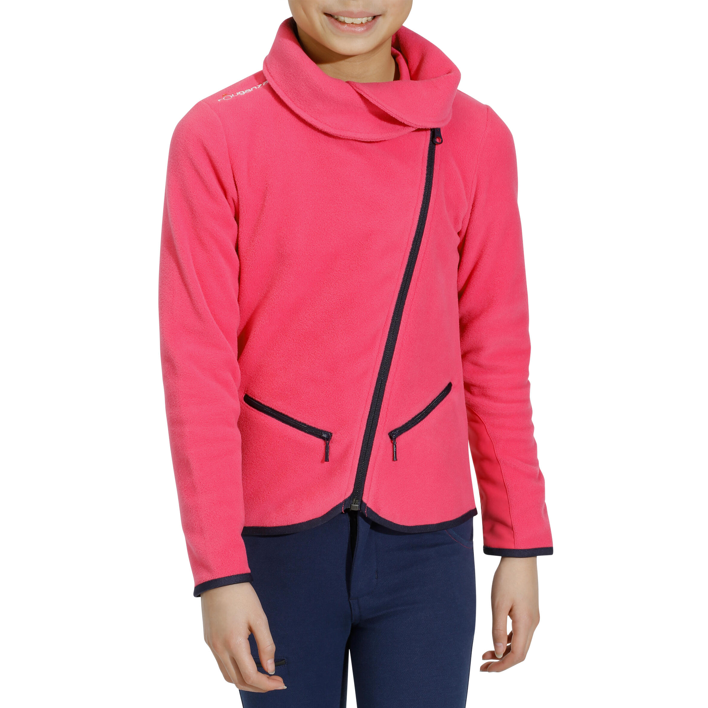 Paddock Girls' Horse Riding Fleece - Fuchsia 2/13