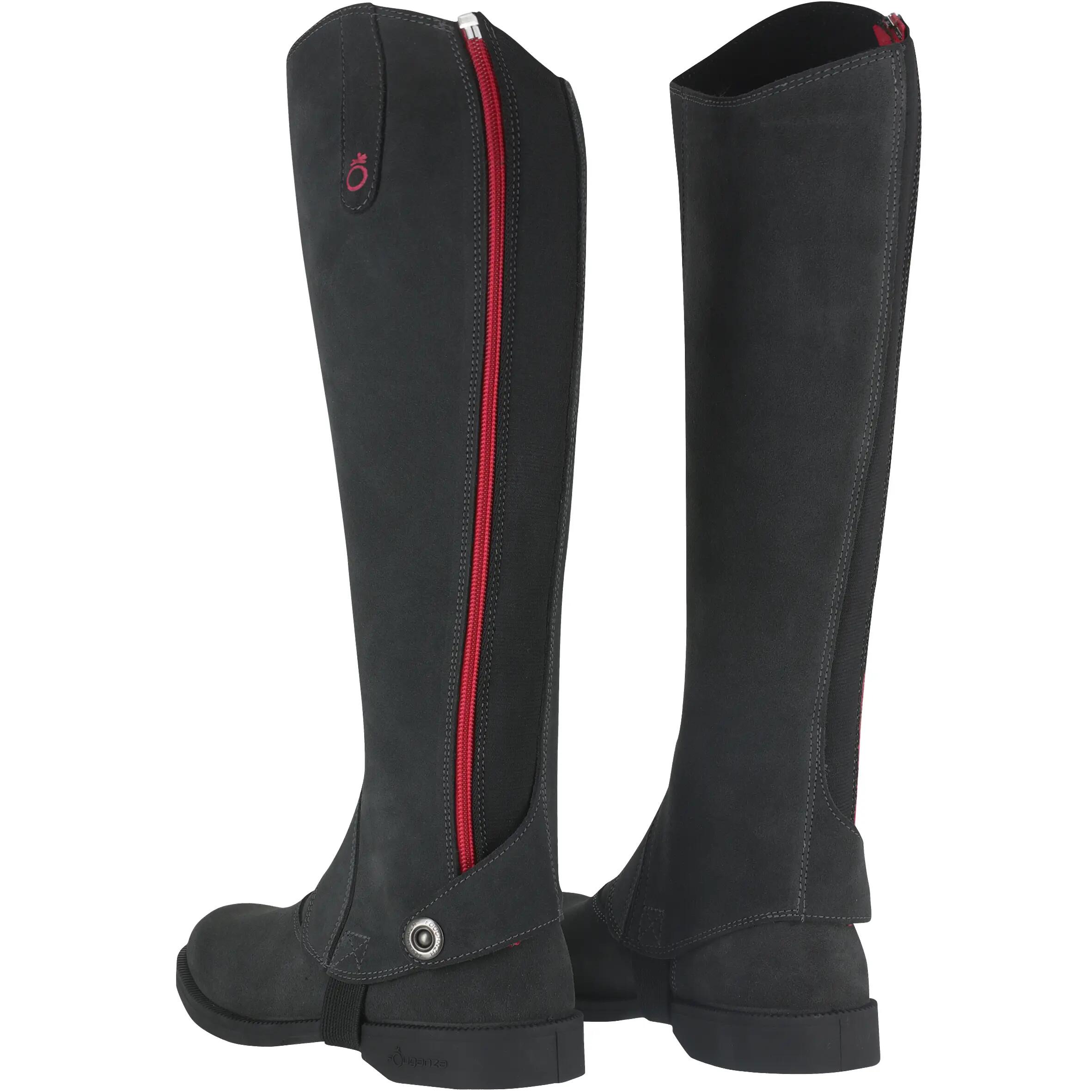 Classic 300 Horse Riding Leather Half Chaps - Grey 4/12