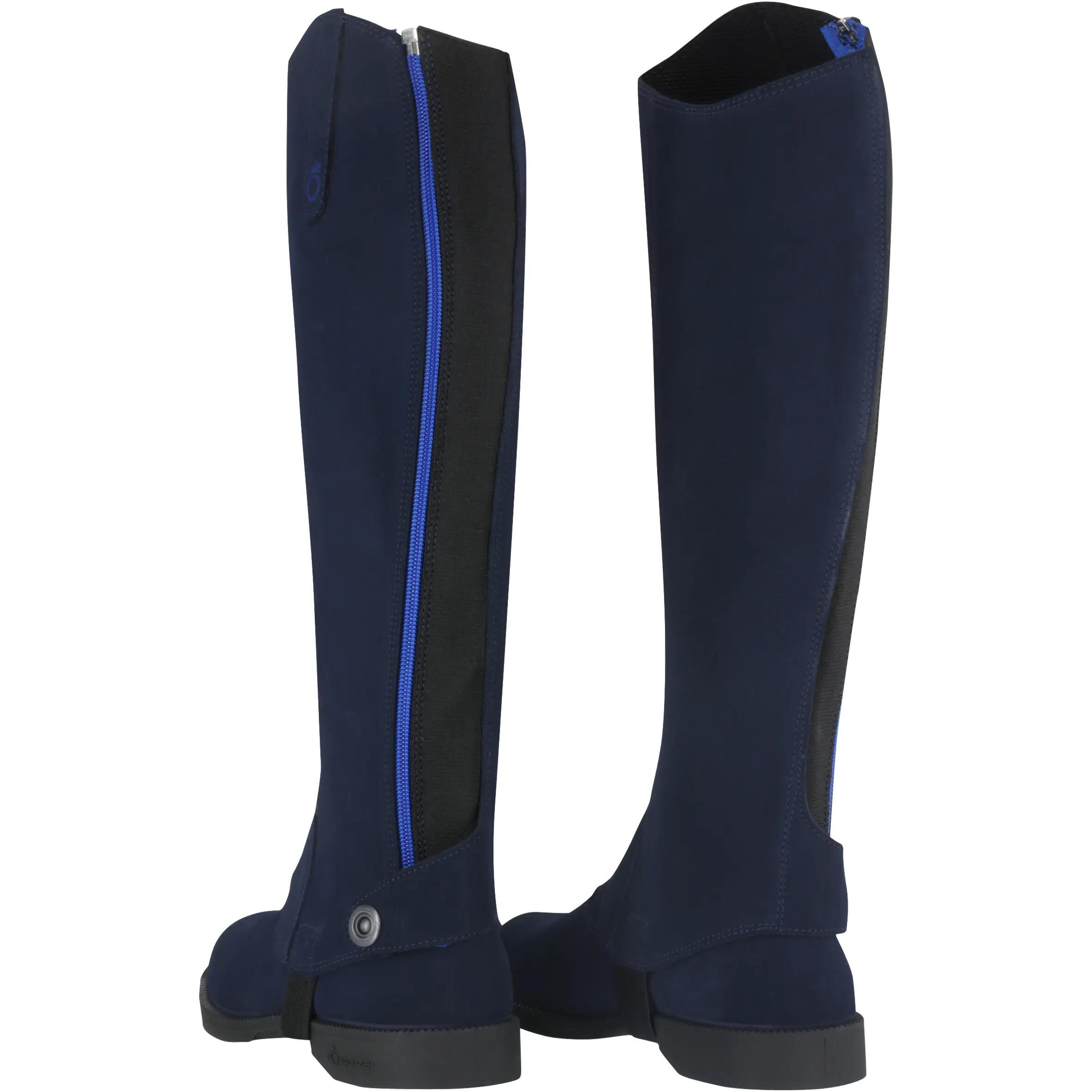 Classic 300 Horse Riding Leather Half Chaps - Navy Blue 4/12