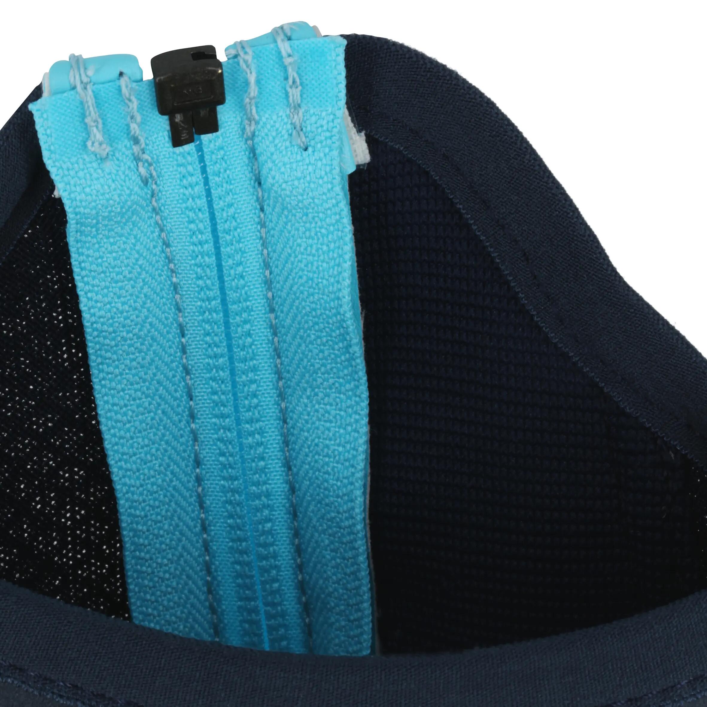 Schooling Mesh 300 Children's Horse Riding Half-Chaps - Navy Blue/Turquoise Blue 9/11