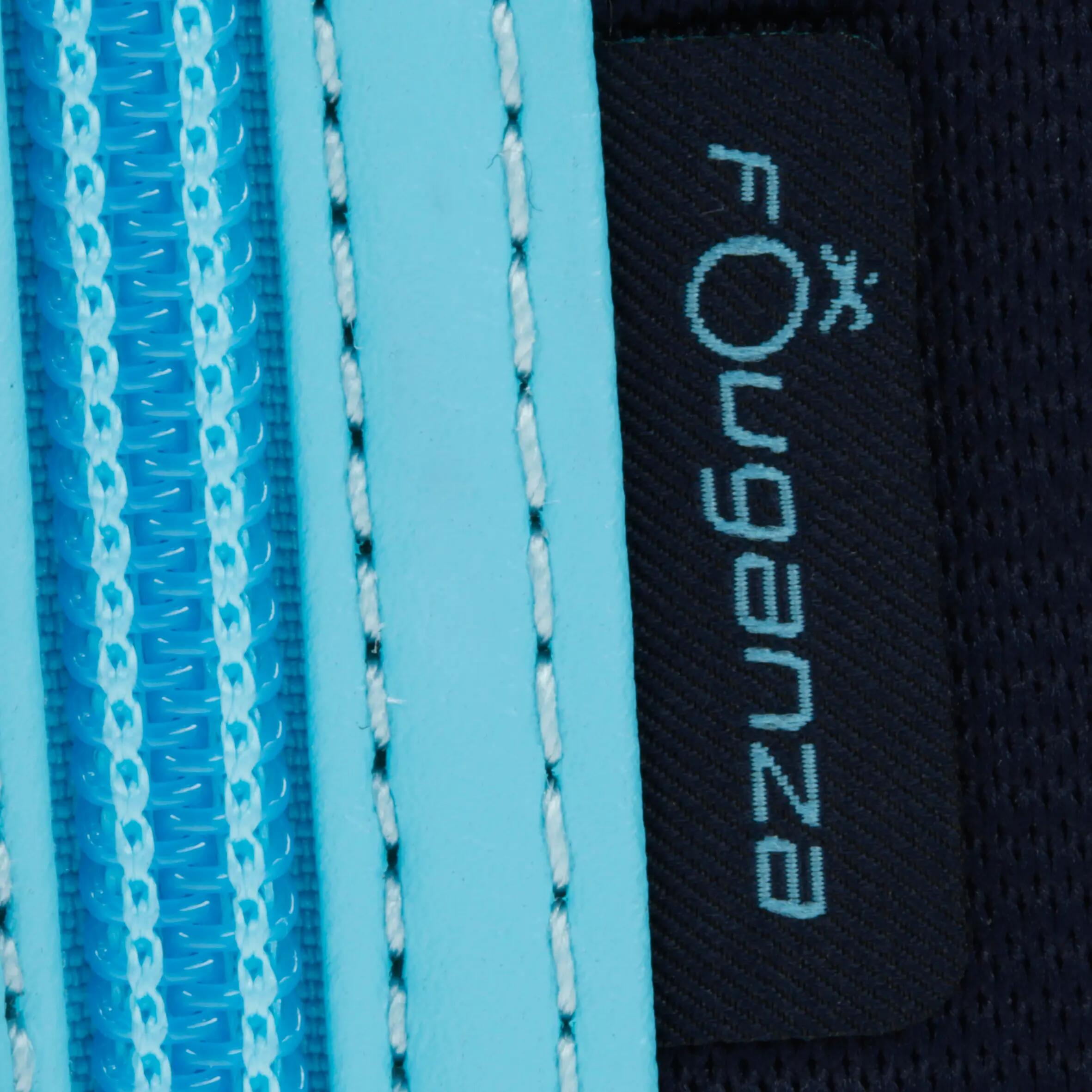 Schooling Mesh 300 Children's Horse Riding Half-Chaps - Navy Blue/Turquoise Blue 10/11