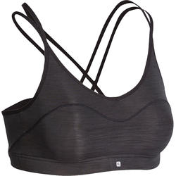 Brassière Confort + fitness cardio femme noire 100 Domyos