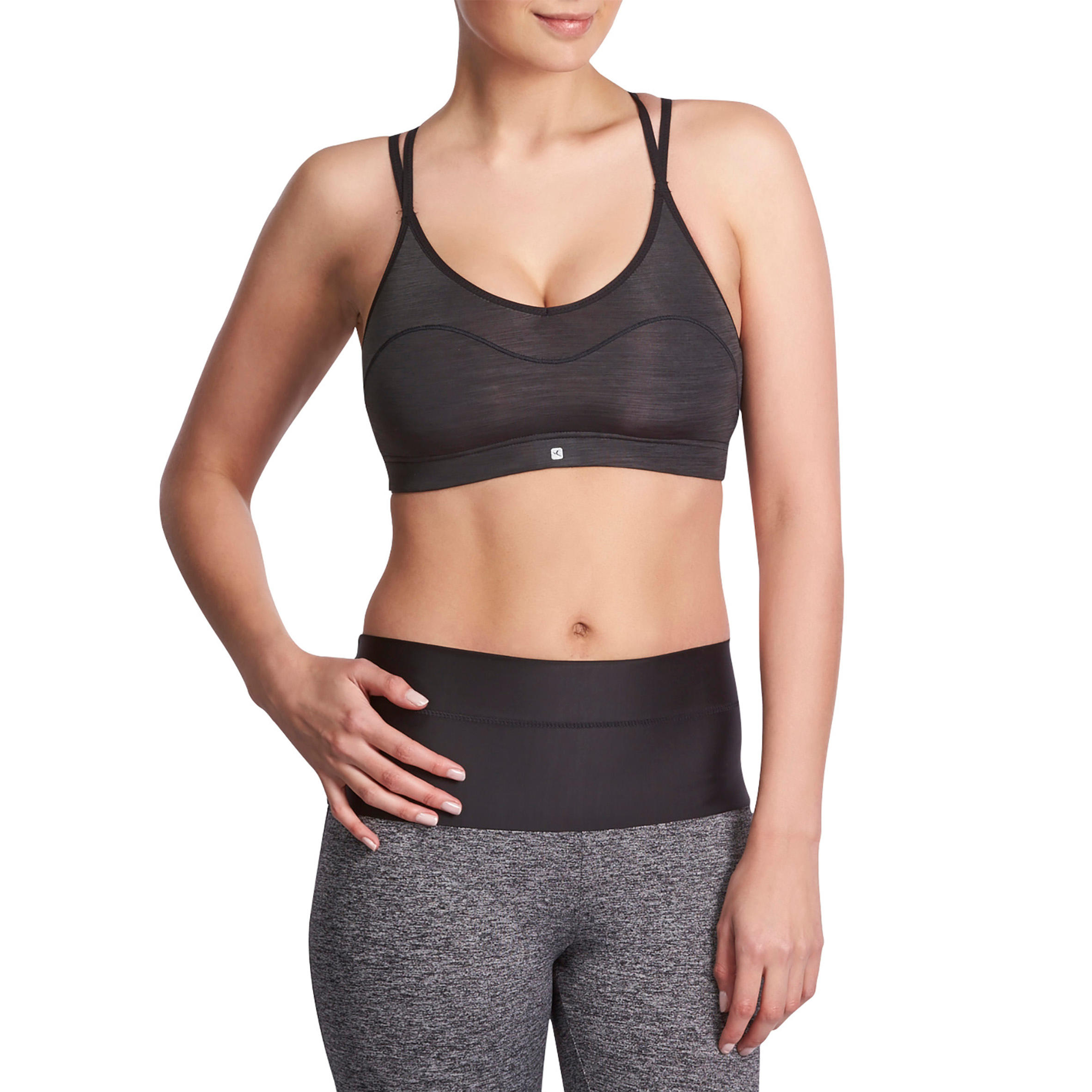100 Comfort+ Women's Cardio Fitness Sports Bra - Black 3/12