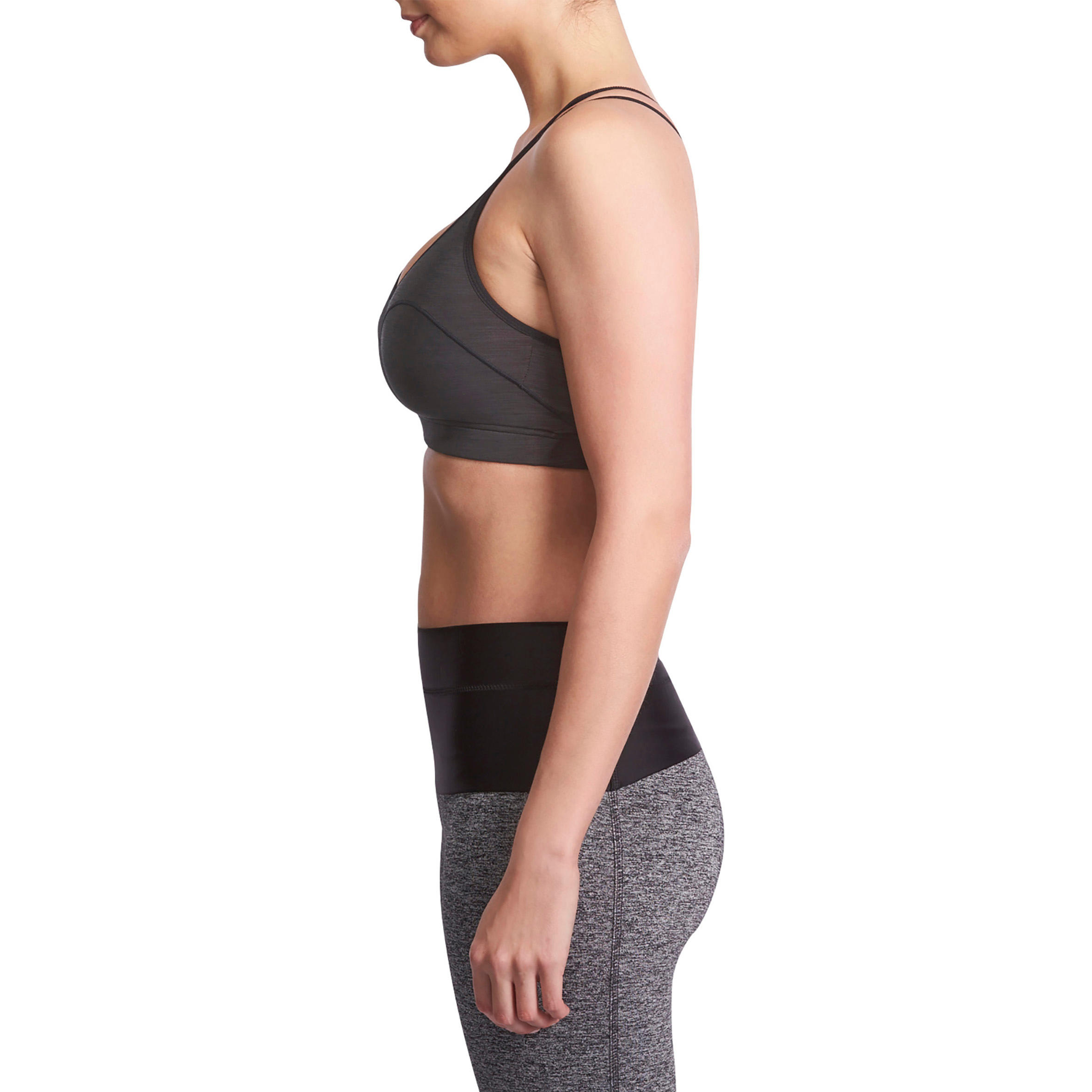 100 Comfort+ Women's Cardio Fitness Sports Bra - Black 6/12