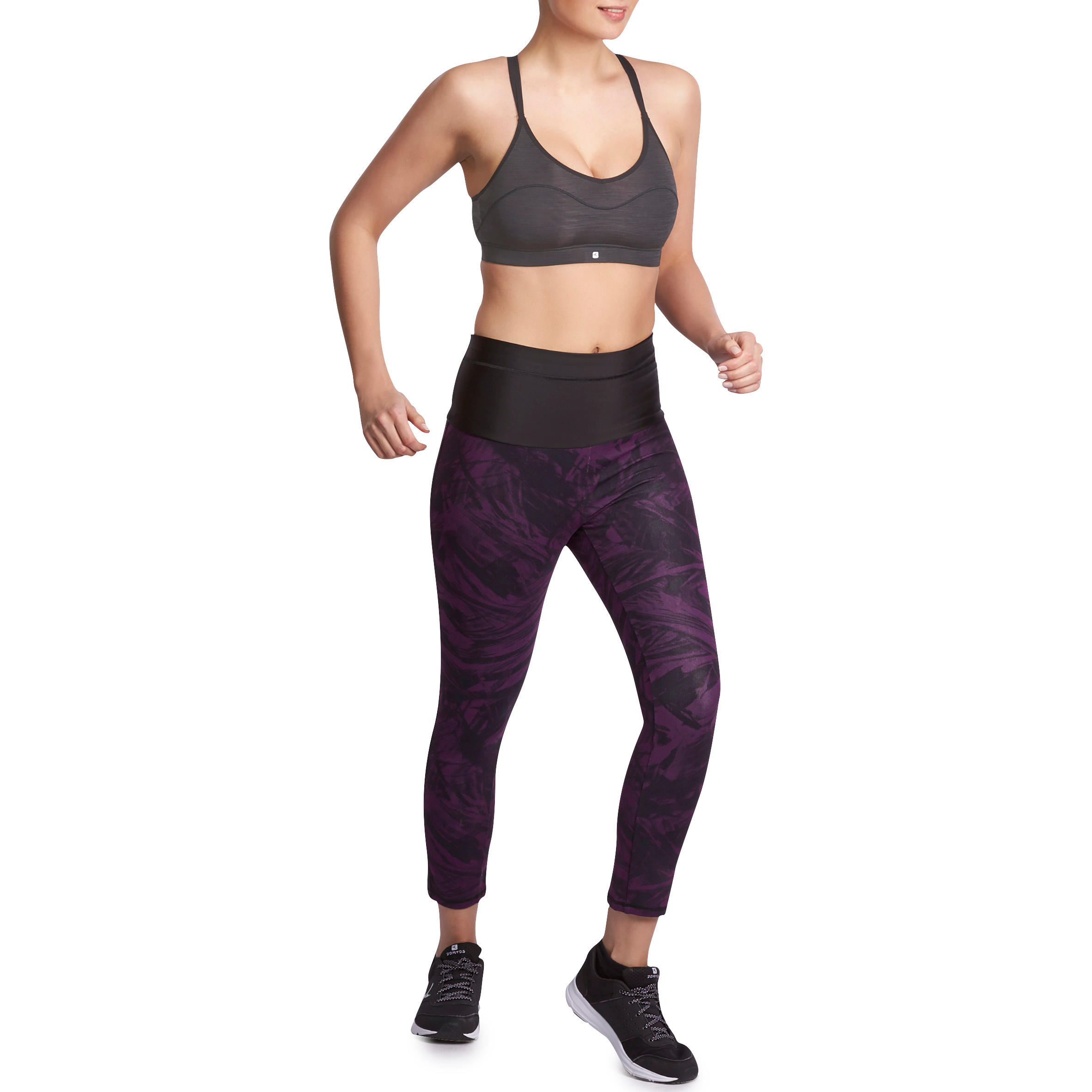 100 Comfort+ Women's Cardio Fitness Sports Bra - Black 7/12
