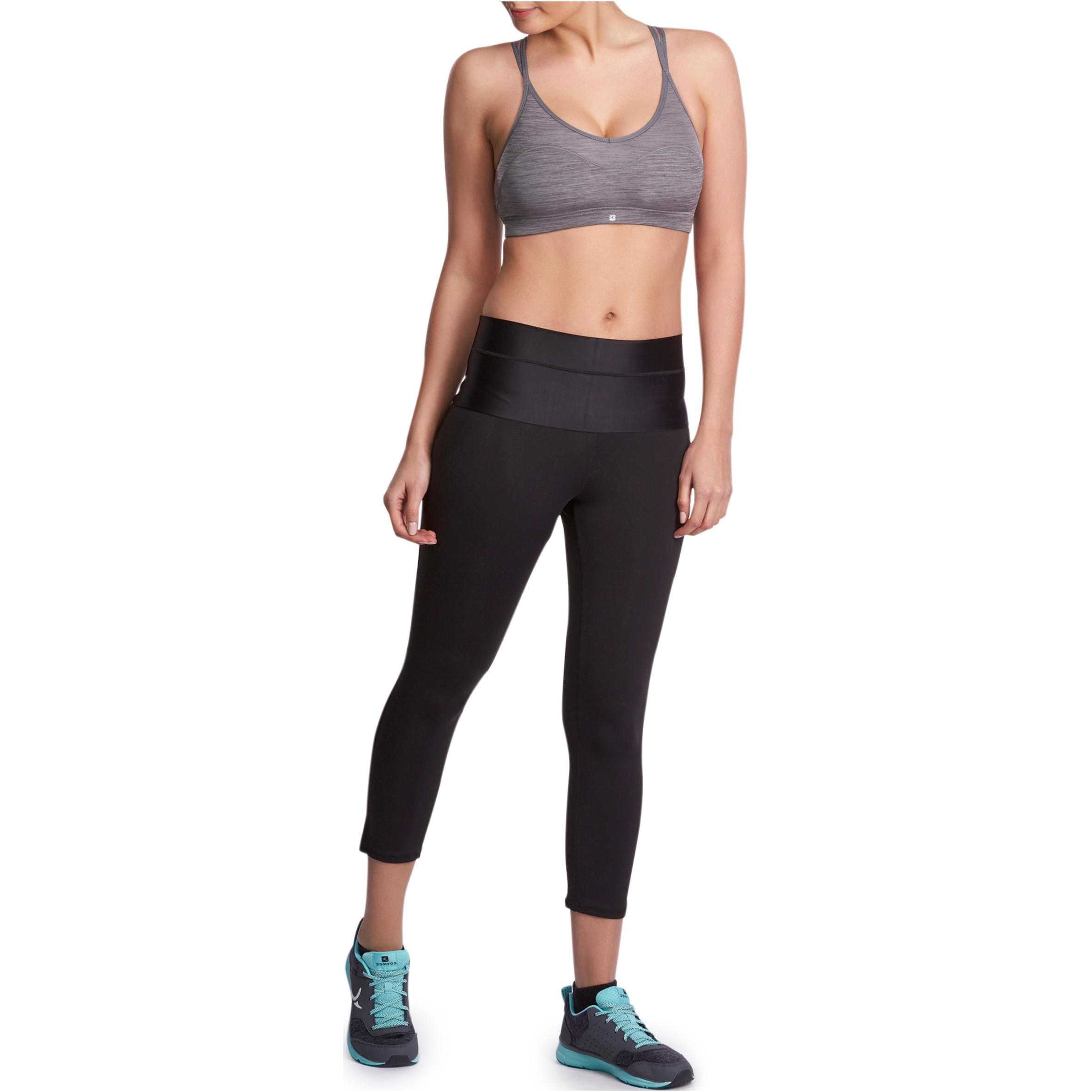 100 Comfort+ Women's Cardio Fitness Sports Bra - Grey 7/12