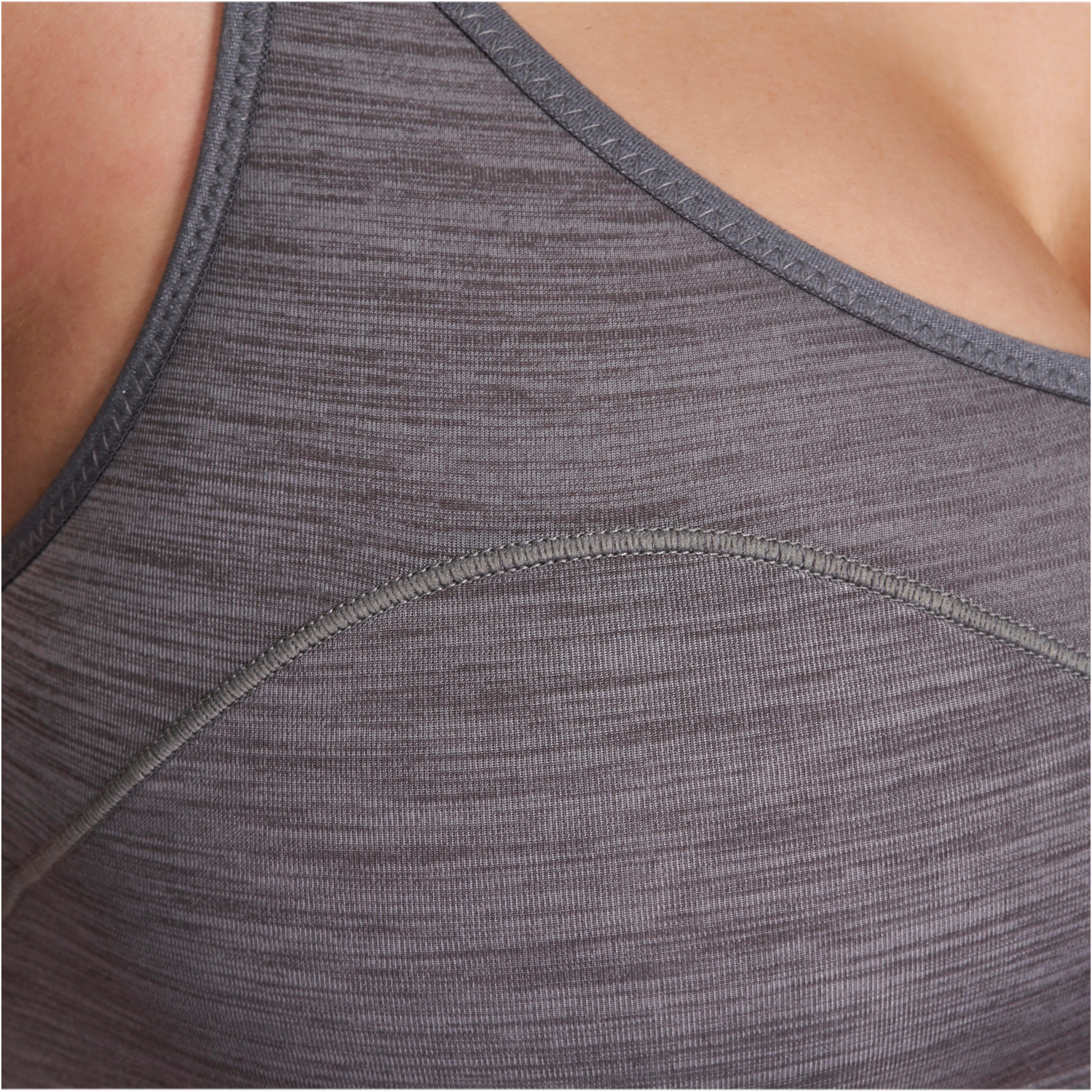 100 Comfort+ Women's Cardio Fitness Sports Bra - Grey 9/12