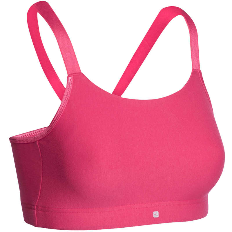 DOMYOS Comfort Women's Fitness Sports Bra - Pink | Decathlon