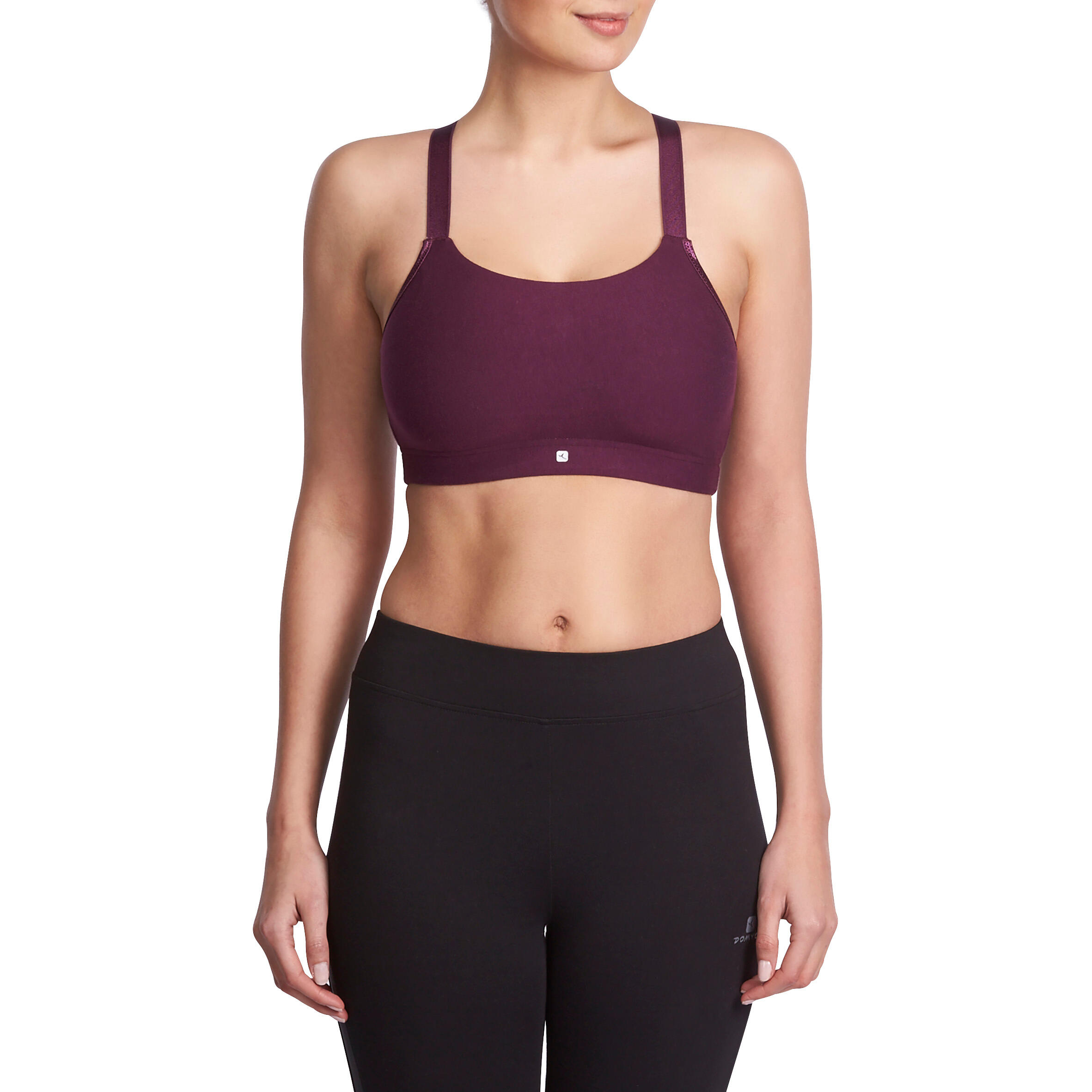 Comfort Womens Fitness Sports Bra Plum Domyos Decathlon 