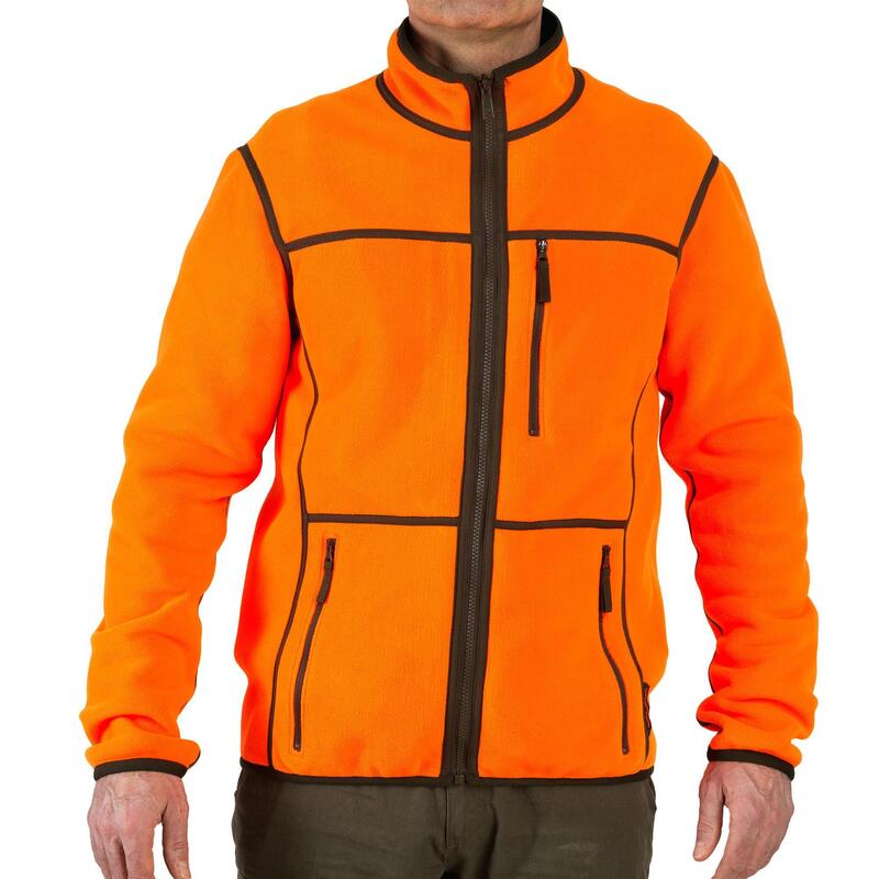 Polar Caza Solognac 500 Hombre Calida Reversible Naranja Fluo Verde