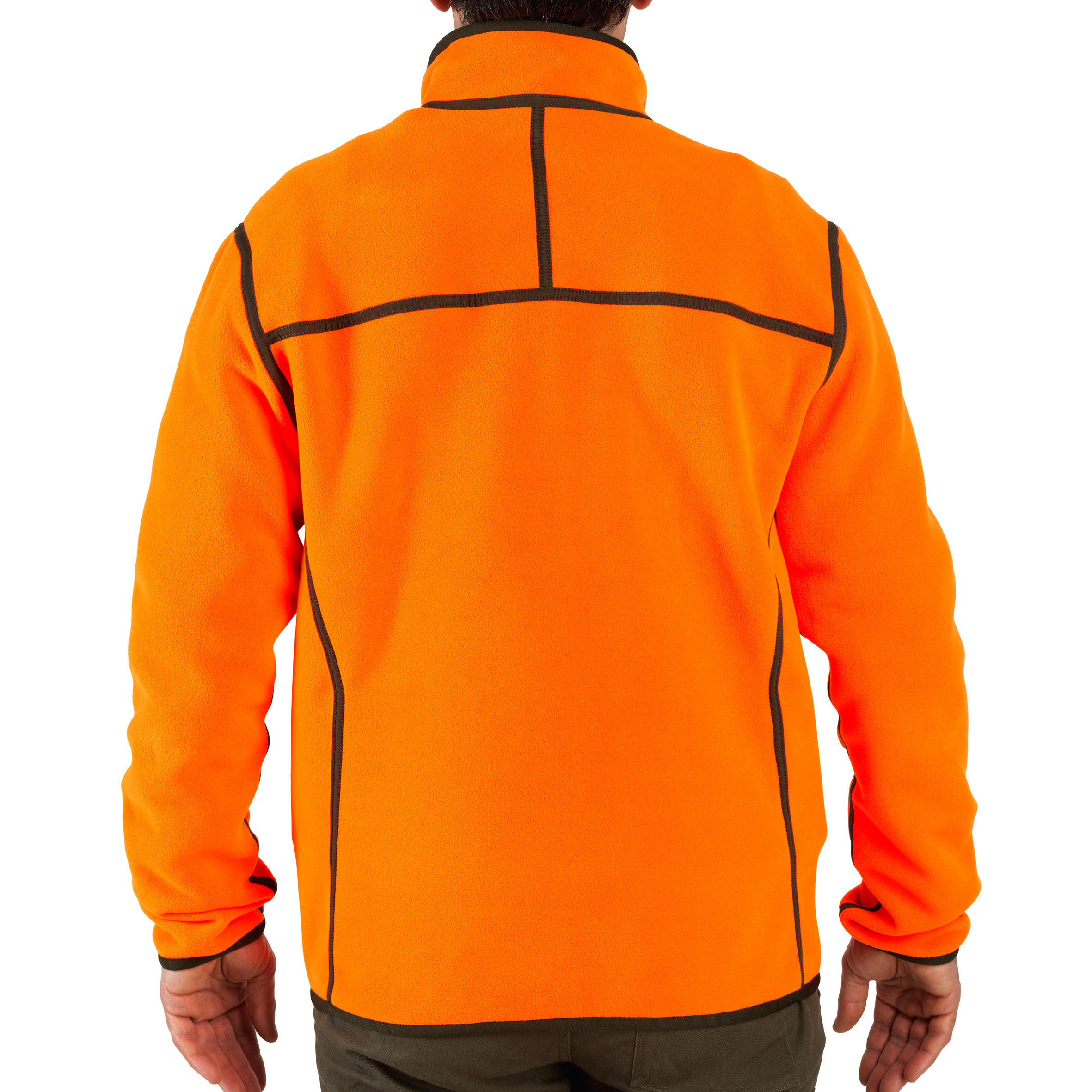 Omkeerbaar fleecejack voor de jacht 500 groen/oranje fluo 5/20
