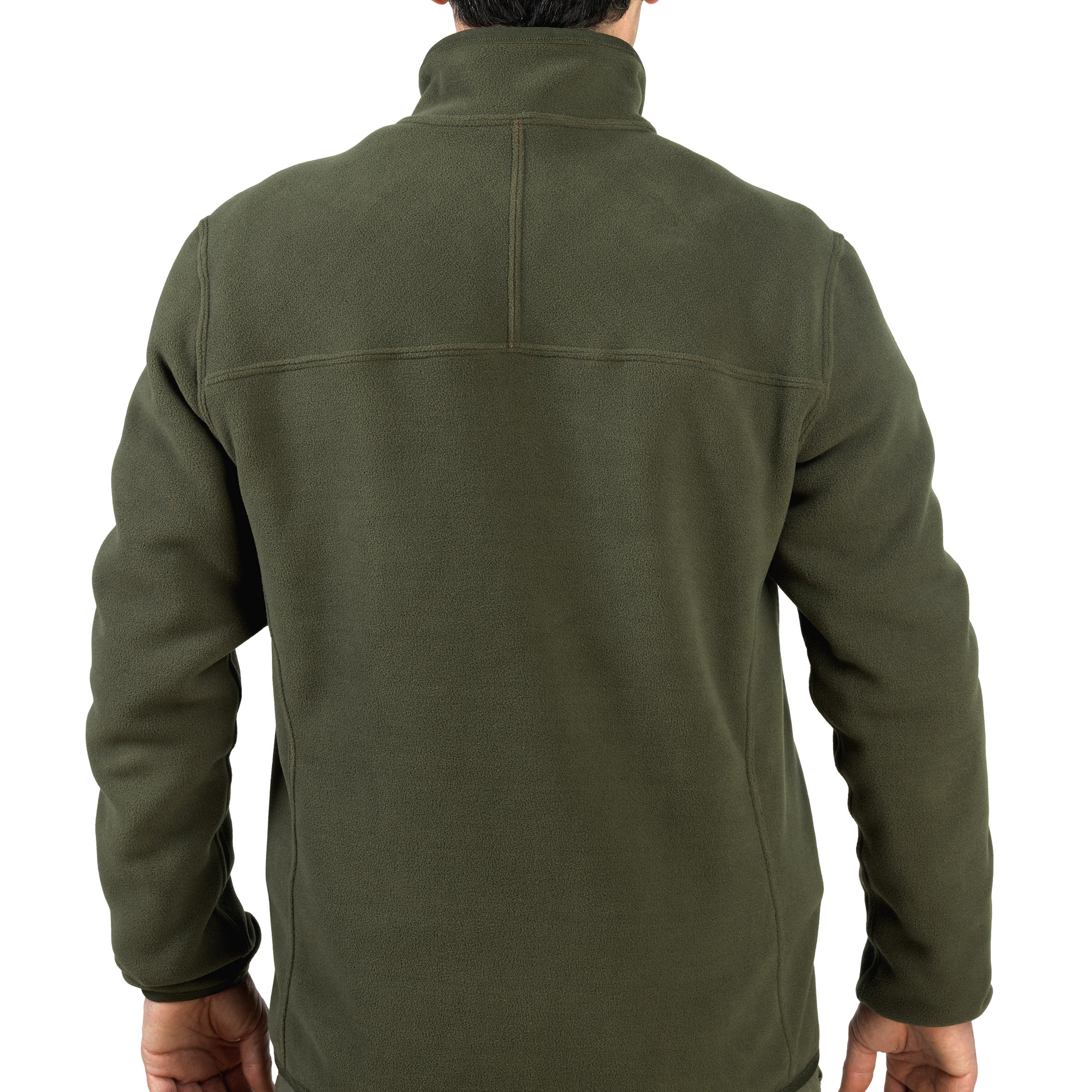 Omkeerbaar fleecejack voor de jacht 500 groen/oranje fluo 4/20