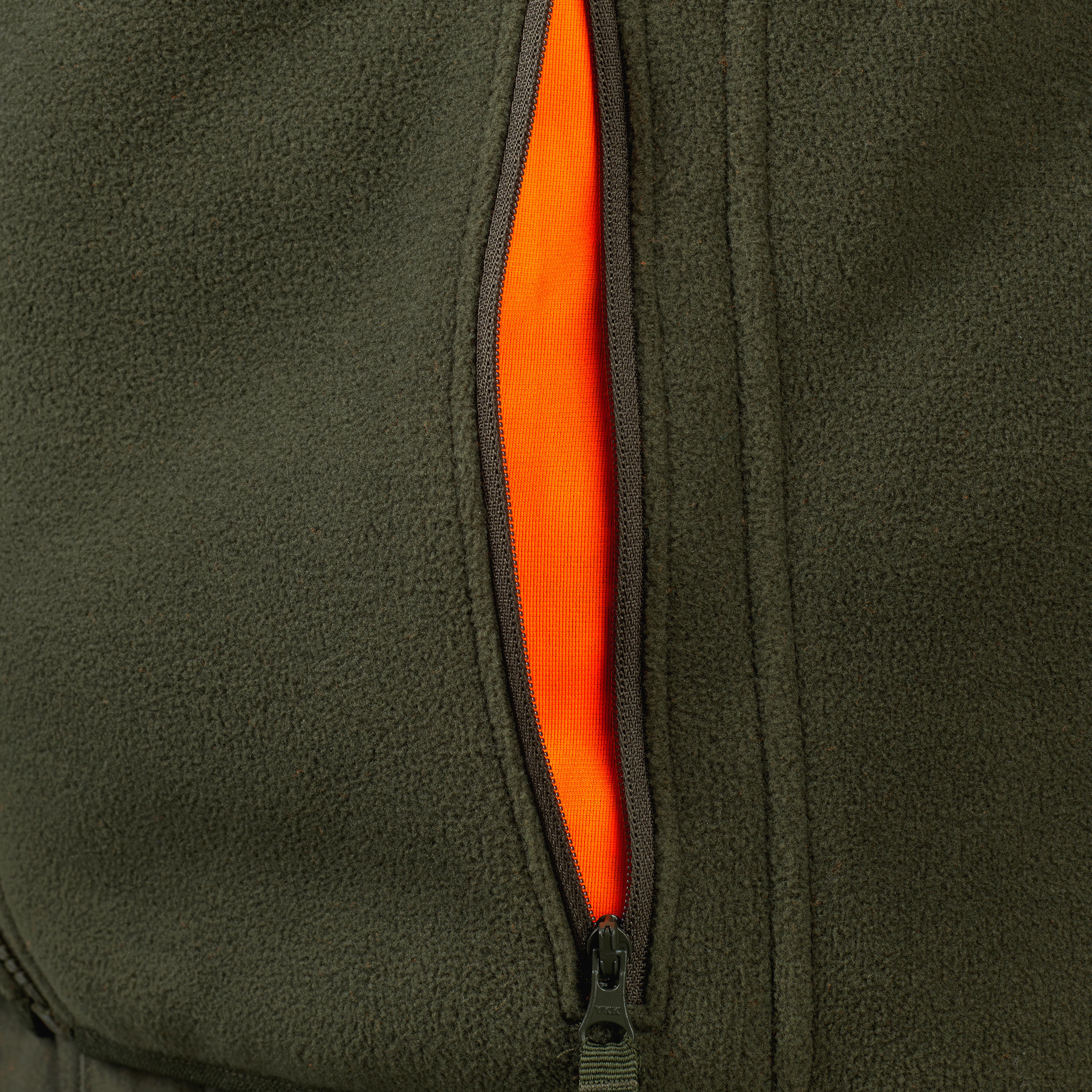 Omkeerbaar fleecejack voor de jacht 500 groen/oranje fluo 18/20