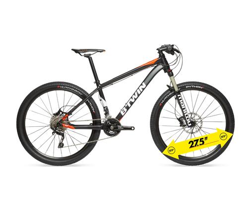 MOUNTAINBIKE VTT RAFAL 700 27,5" GRAU/ORANGE/SCHWARZ B'TWIN