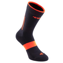Chaussettes de Basketball adulte Mid 500 noir orange