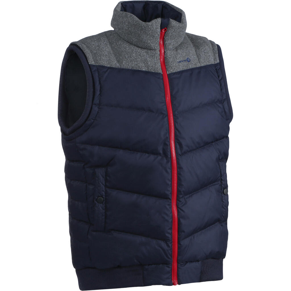 Men's golf down jacket sleeveless navy blue